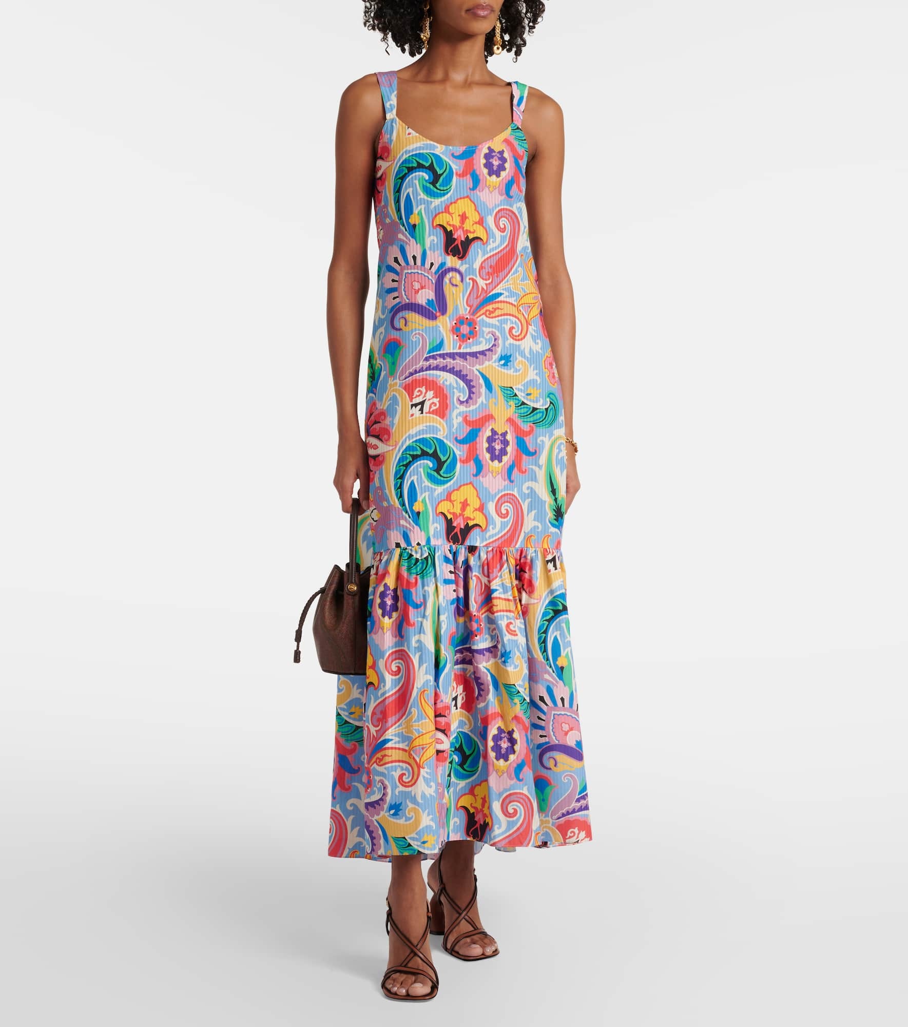 Printed cotton and silk maxi dress - 2
