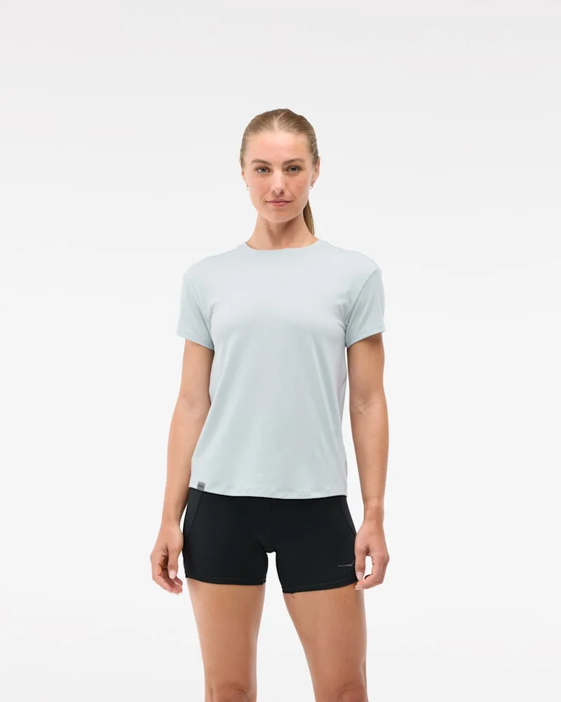 Women's Hoka Essential Tee Shirt in Mineral Blue - 1