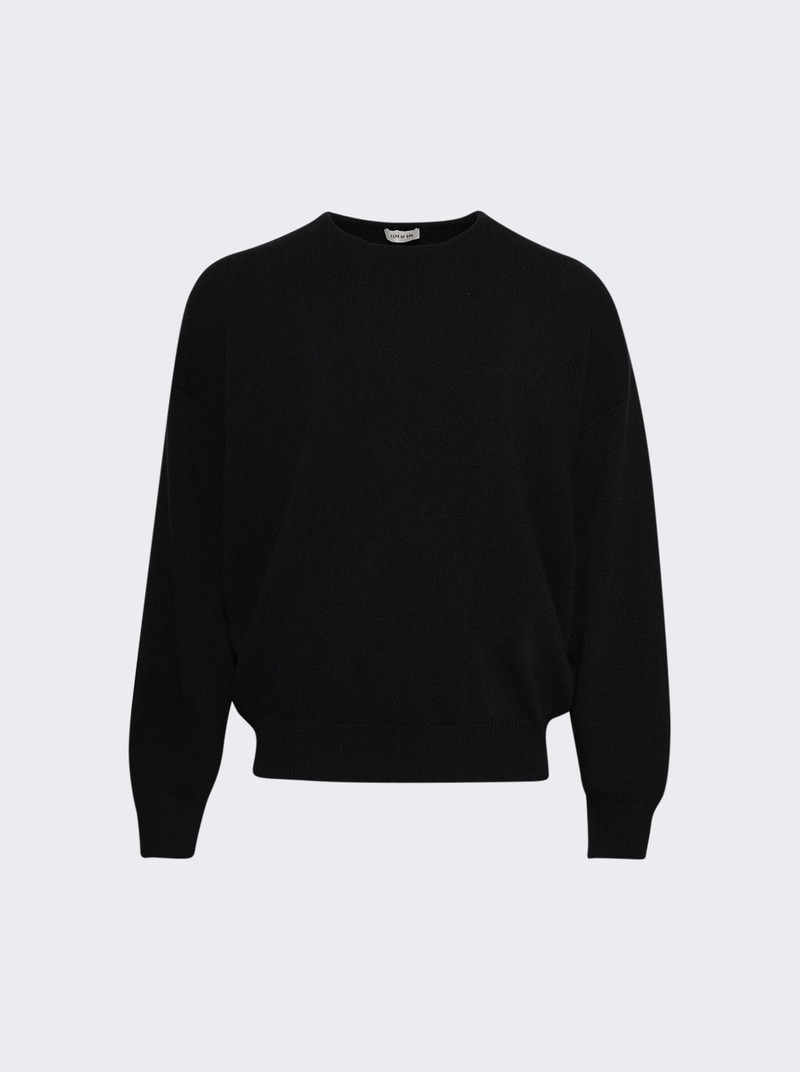 Edge Knit Wool Crewneck Sweater Black 1