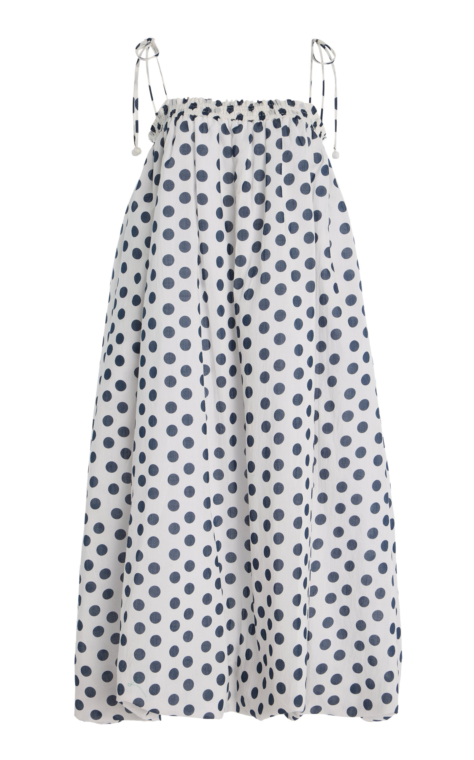 Paulina Polka-Dot Cotton Midi Bubble Coverup Dress black/white - 1