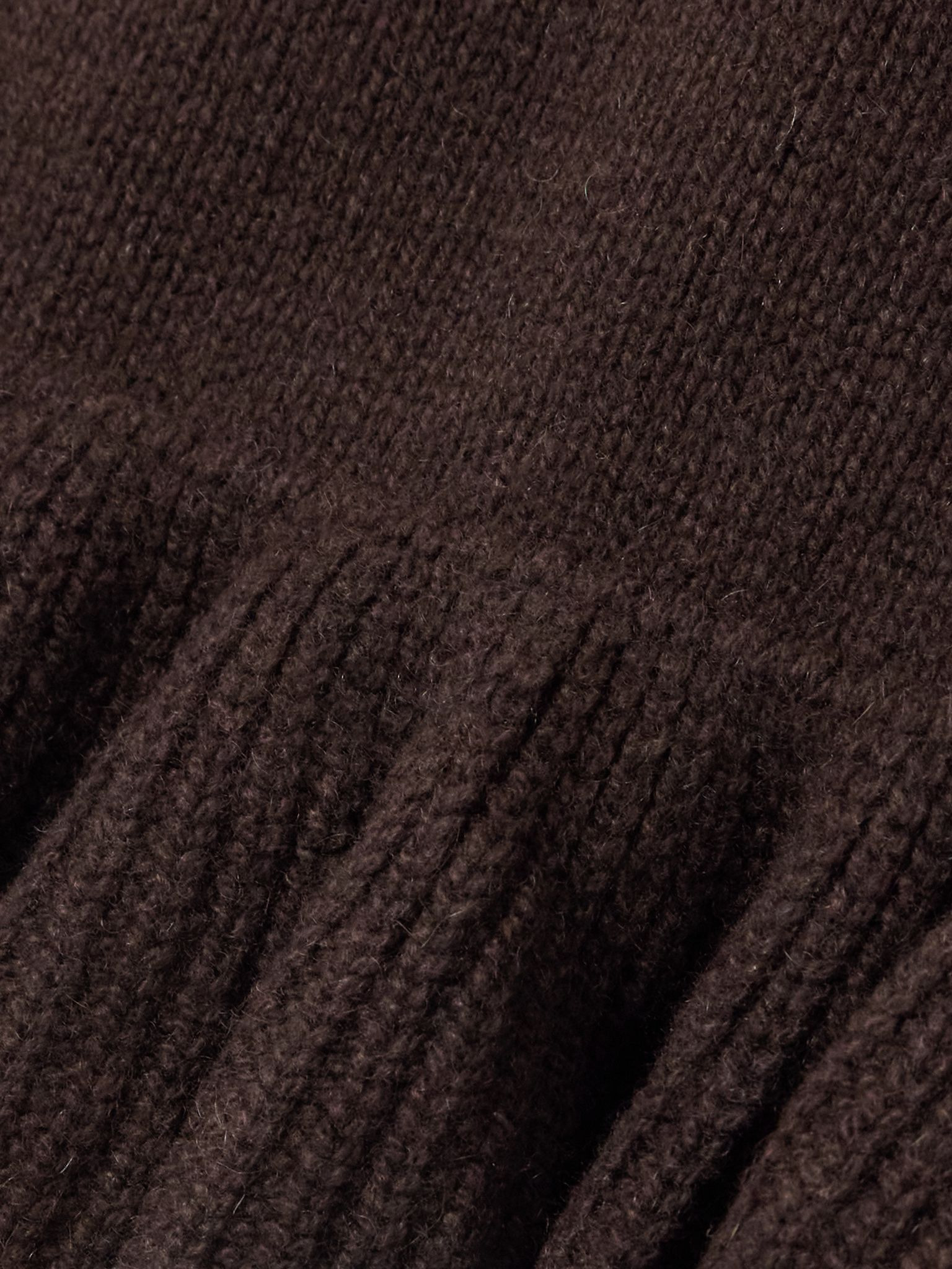 Bill ruffled cashmere and wool-blend peplum tank Brown - 4