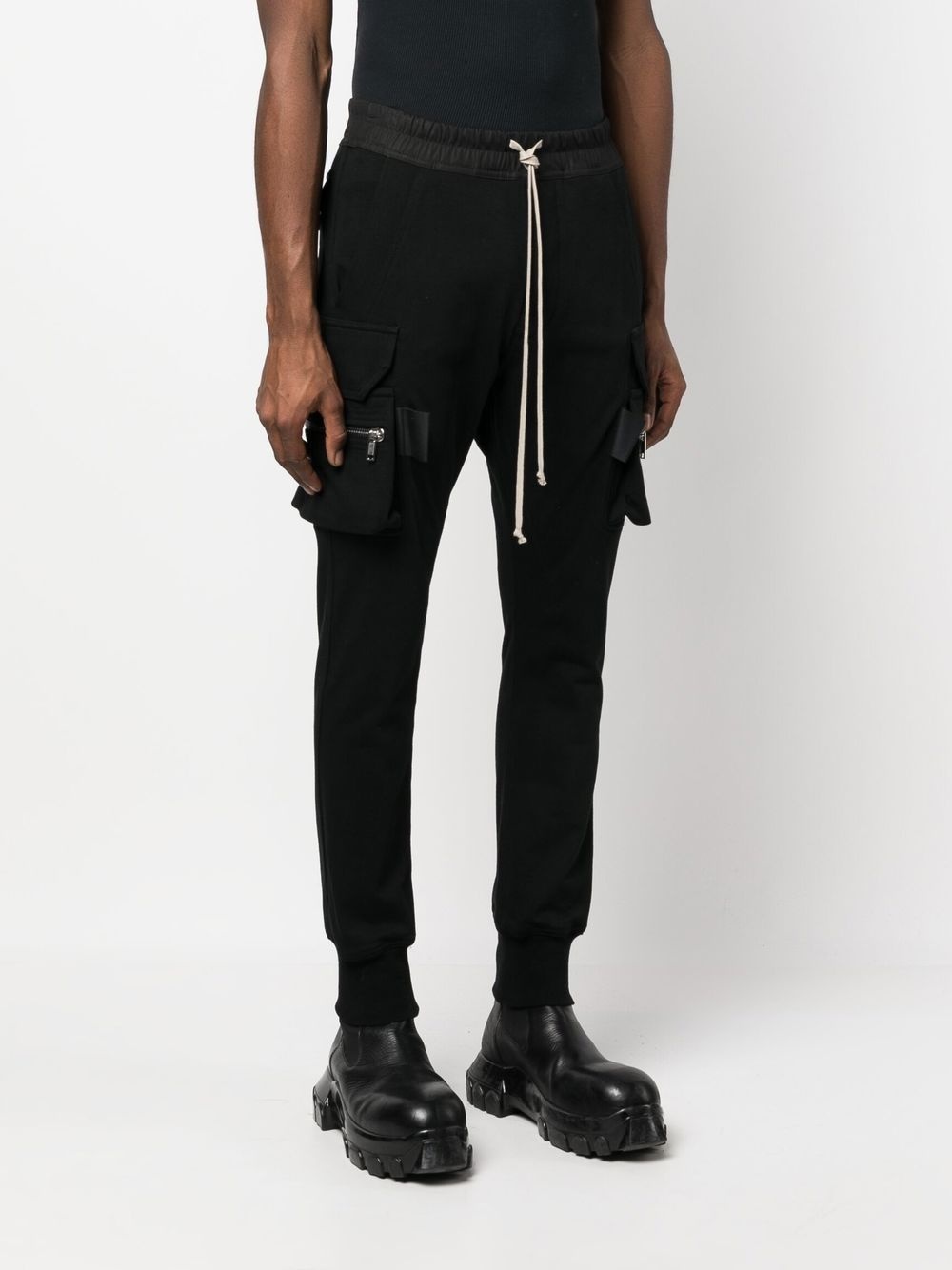 slim-cut leg cargo trousers - 3