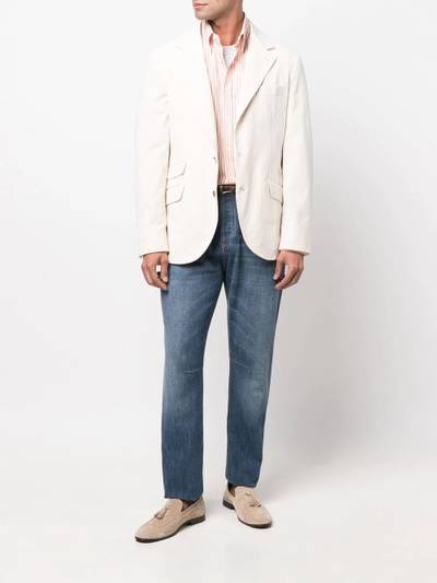 Brunello Cucinelli woven single-breasted wool blazer outlook