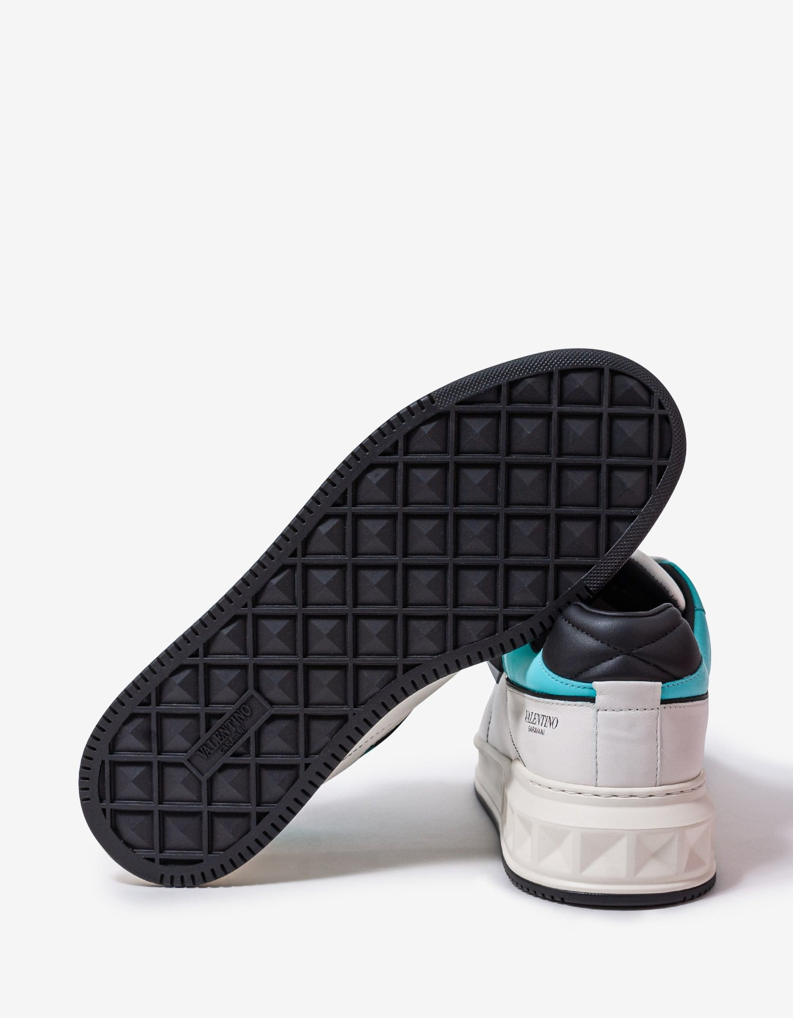 Valentino White & Blue One Stud Trainers - 5