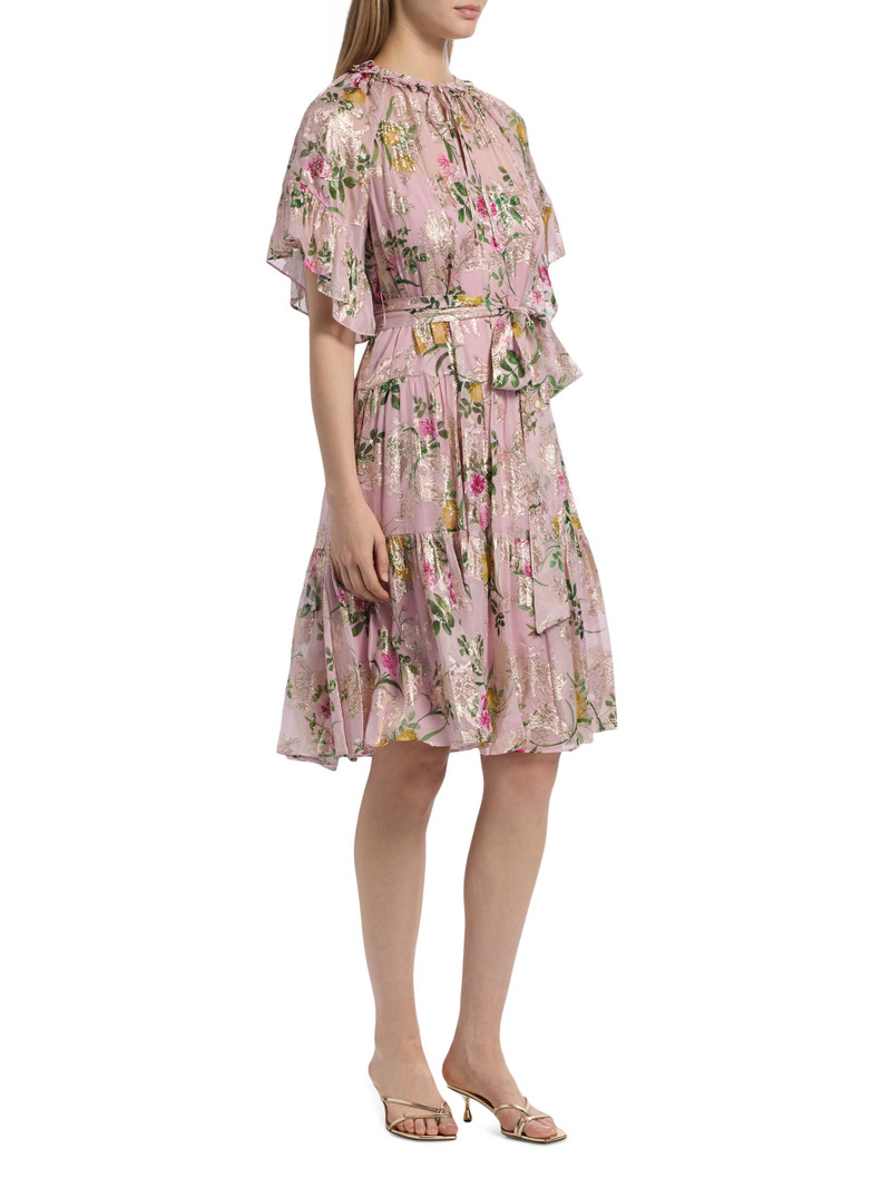 Women's Chase Metallic Floral Ruffle Dress - Peony Multi 4