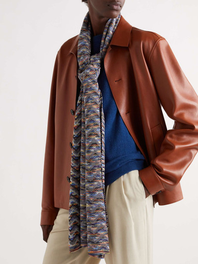 Missoni Crochet-Knit Wool Scarf outlook