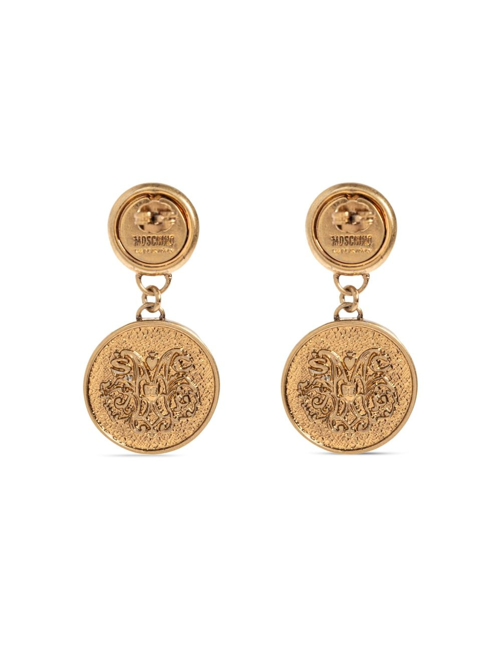 pearl-embellished coin earrings - 3