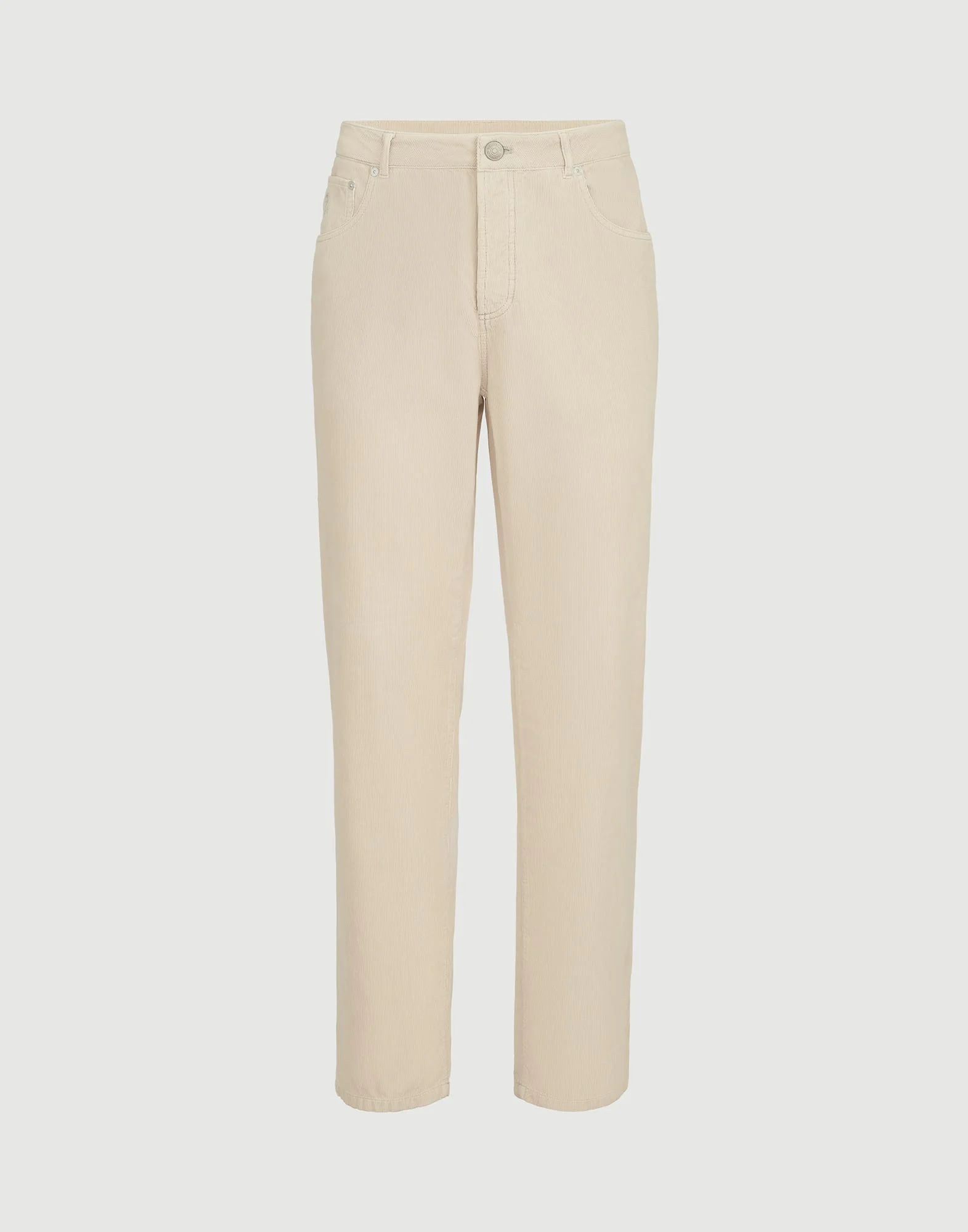 Garment-dyed five-pocket trousers in cotton narrow wale corduroy - 1