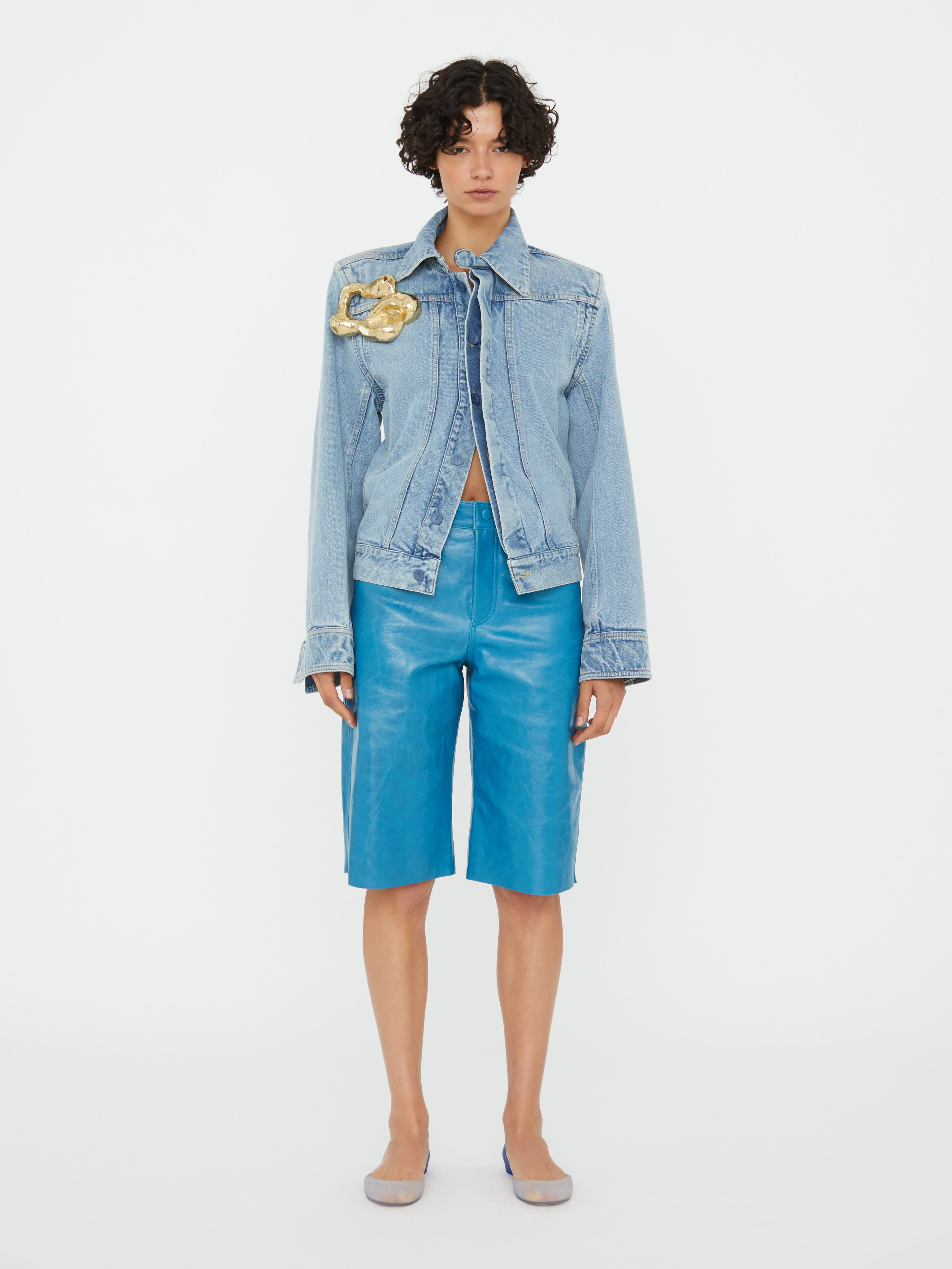 Sculptured Corsage Denim Jacket - 3