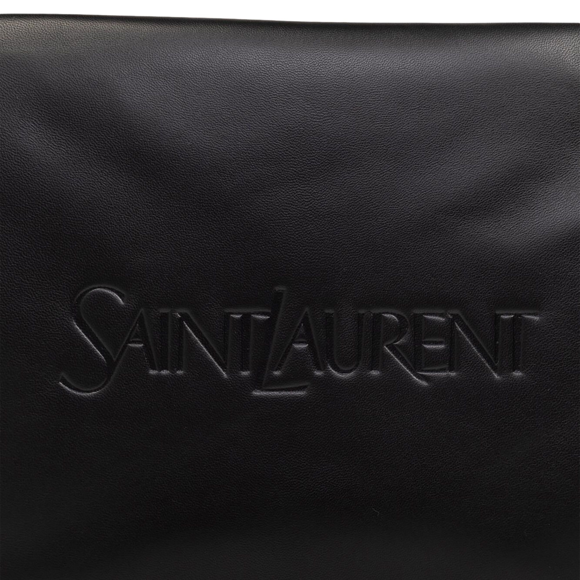 Saint Laurent Large Puffy Pouch In Lambskin 'Nero' - 3