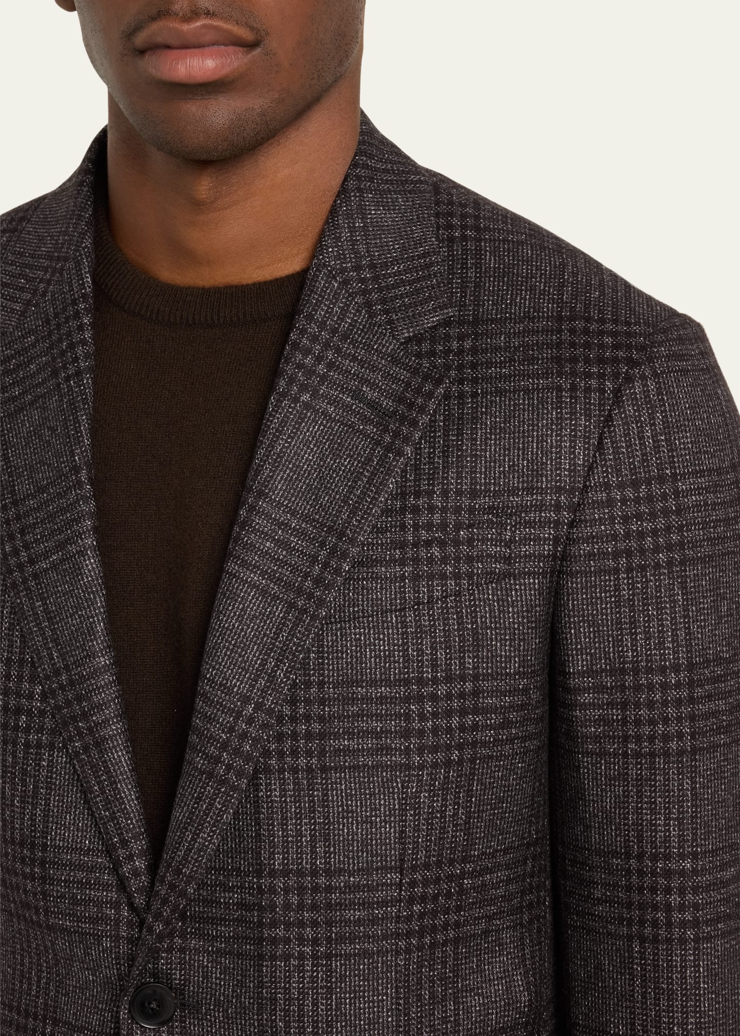 Men's Silk-Cashmere Plaid Sport Coat - 5