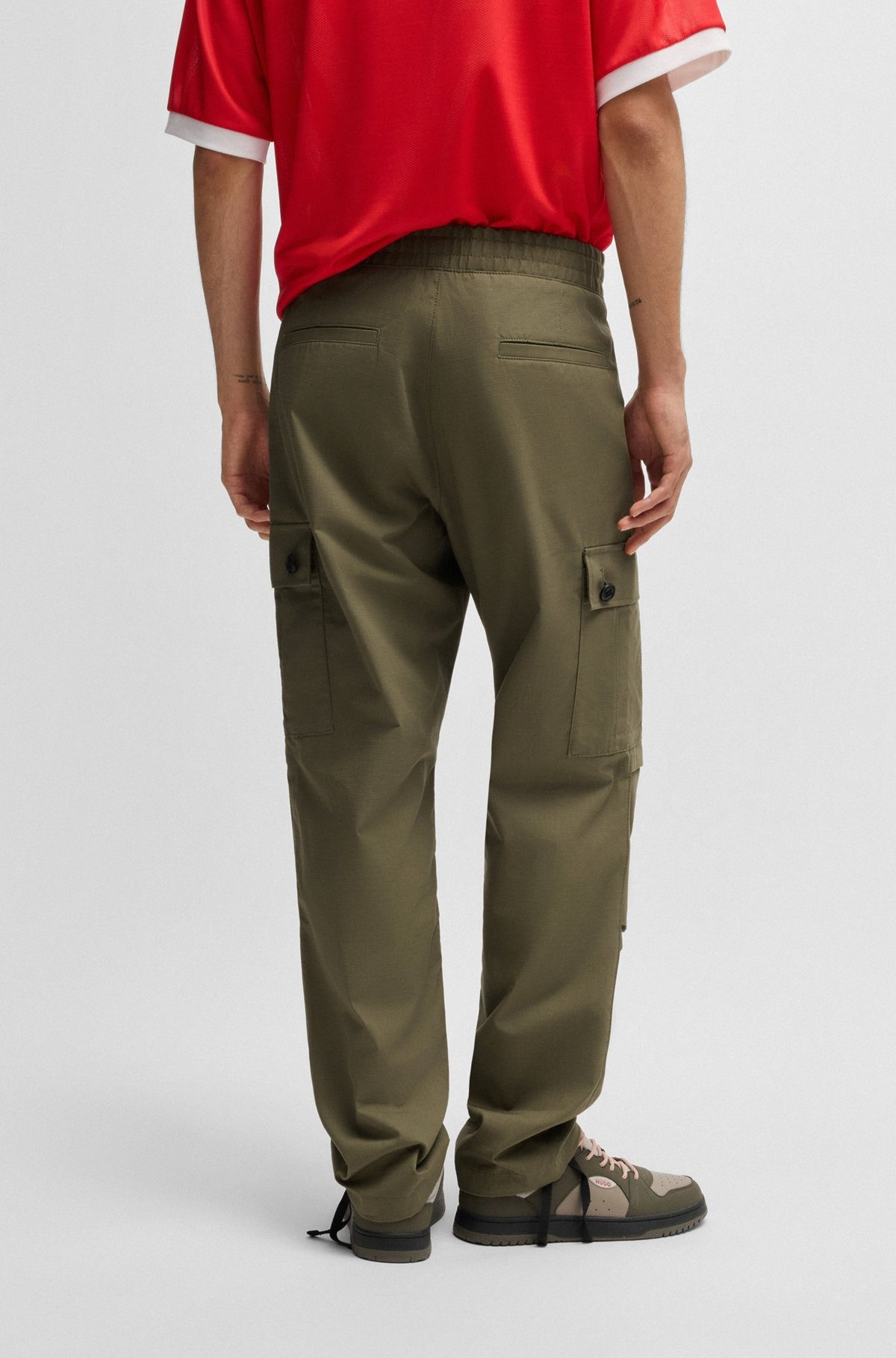 REGULAR-FIT CARGO TROUSERS IN RIPSTOP COTTON - 4