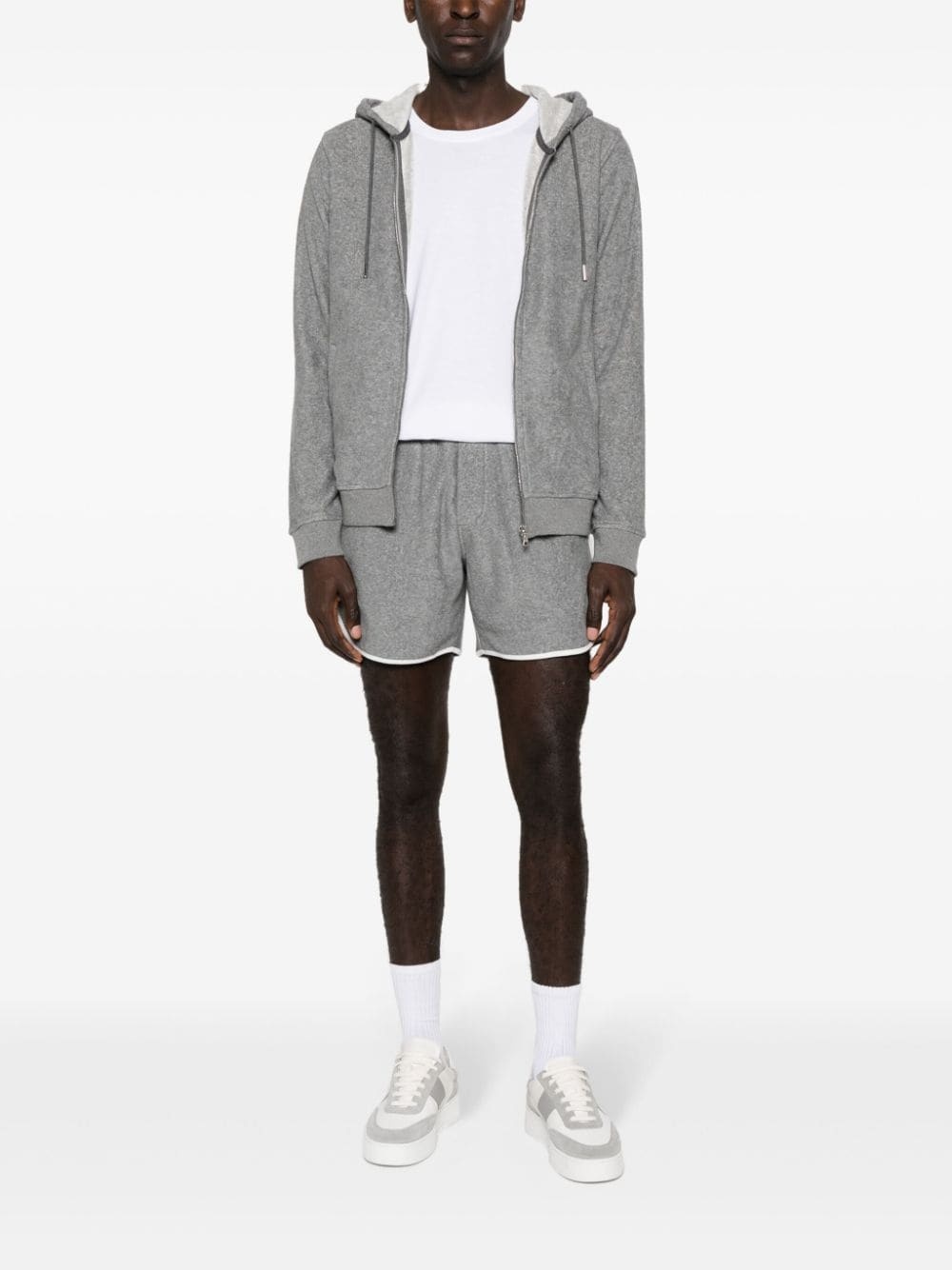 zip-up drawstring hoodie - 2