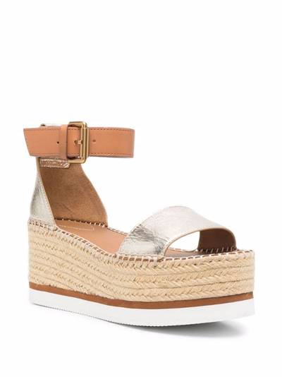 See by Chloé braided raffia platform sandals outlook