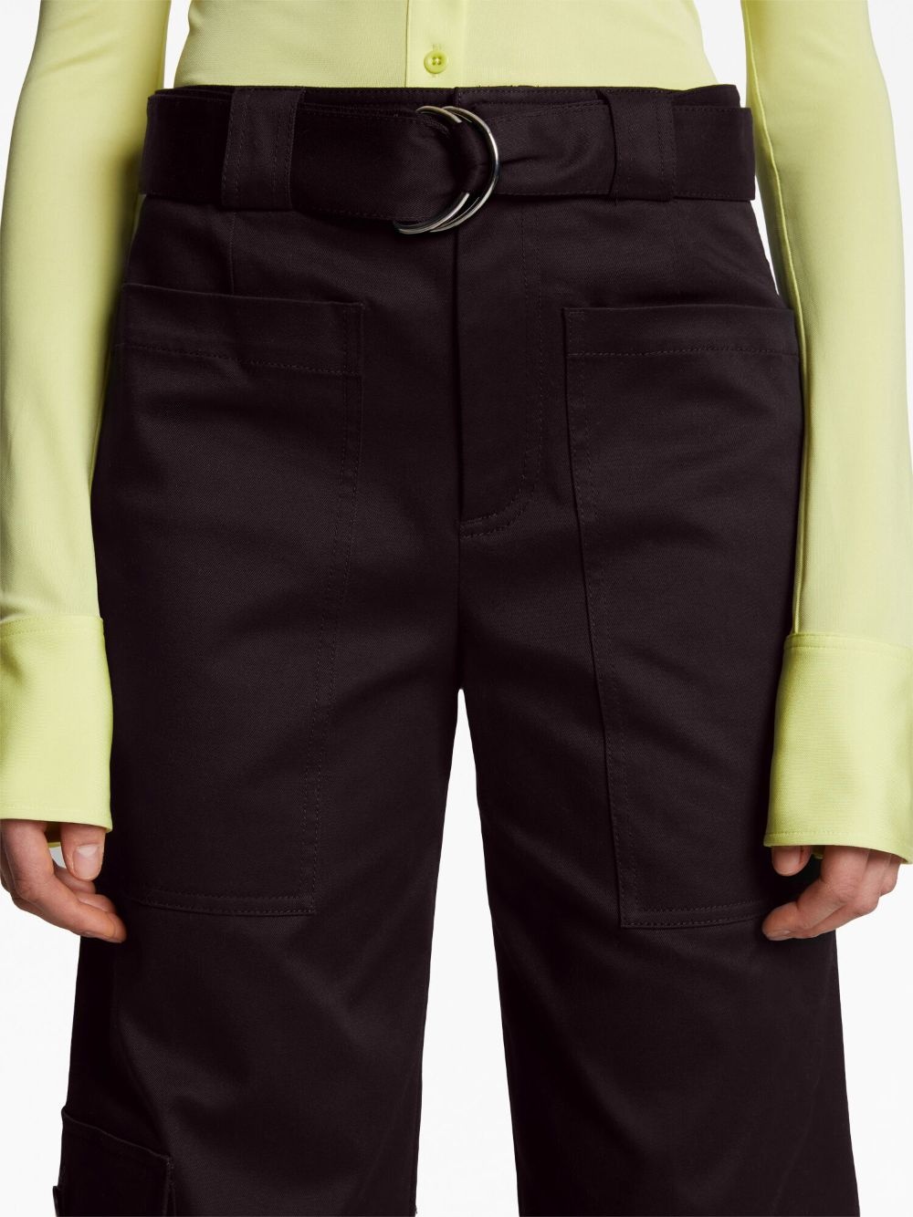 belted-waist cargo trousers - 5