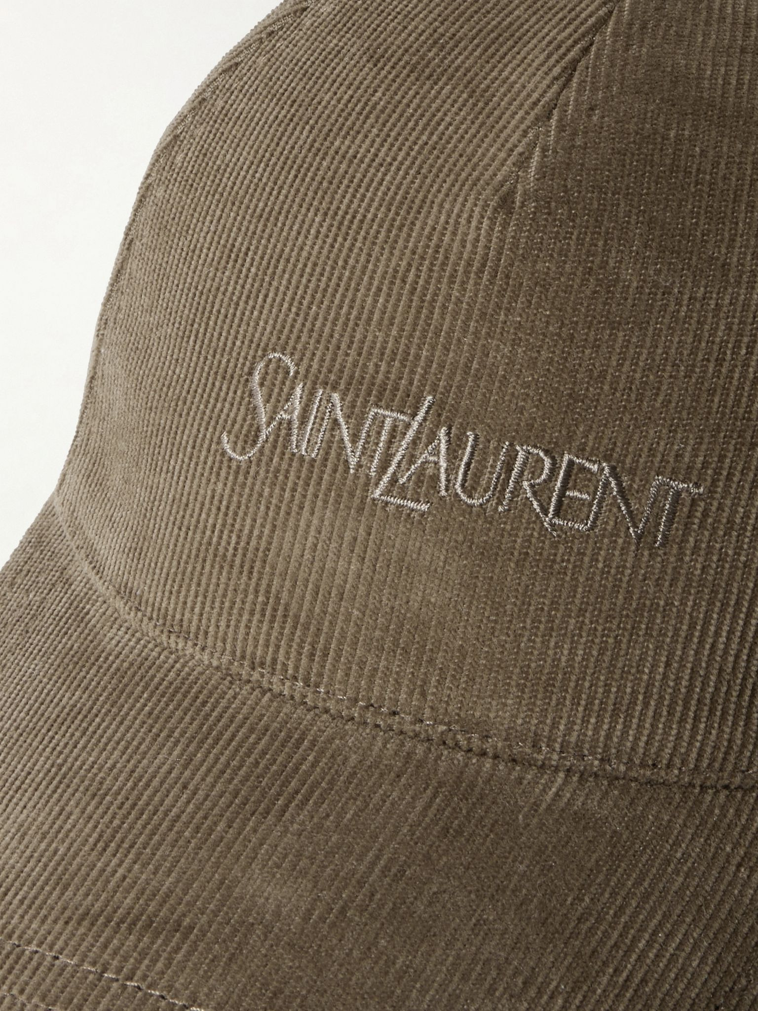 Embroidered cotton-corduroy cap Leaf green - 4