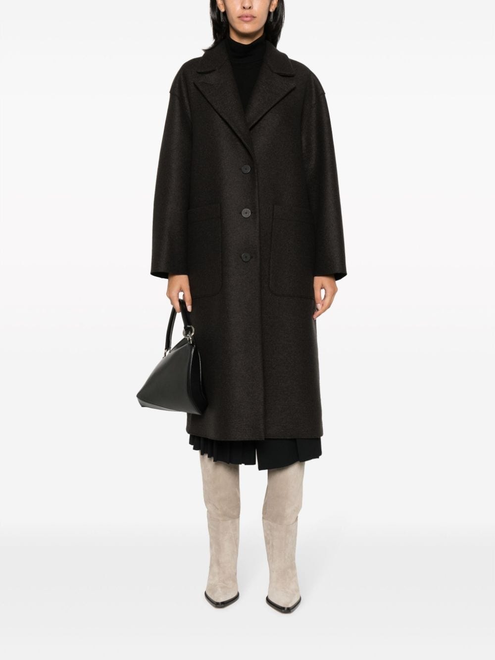 notched-lapels single-breasted coat - 2