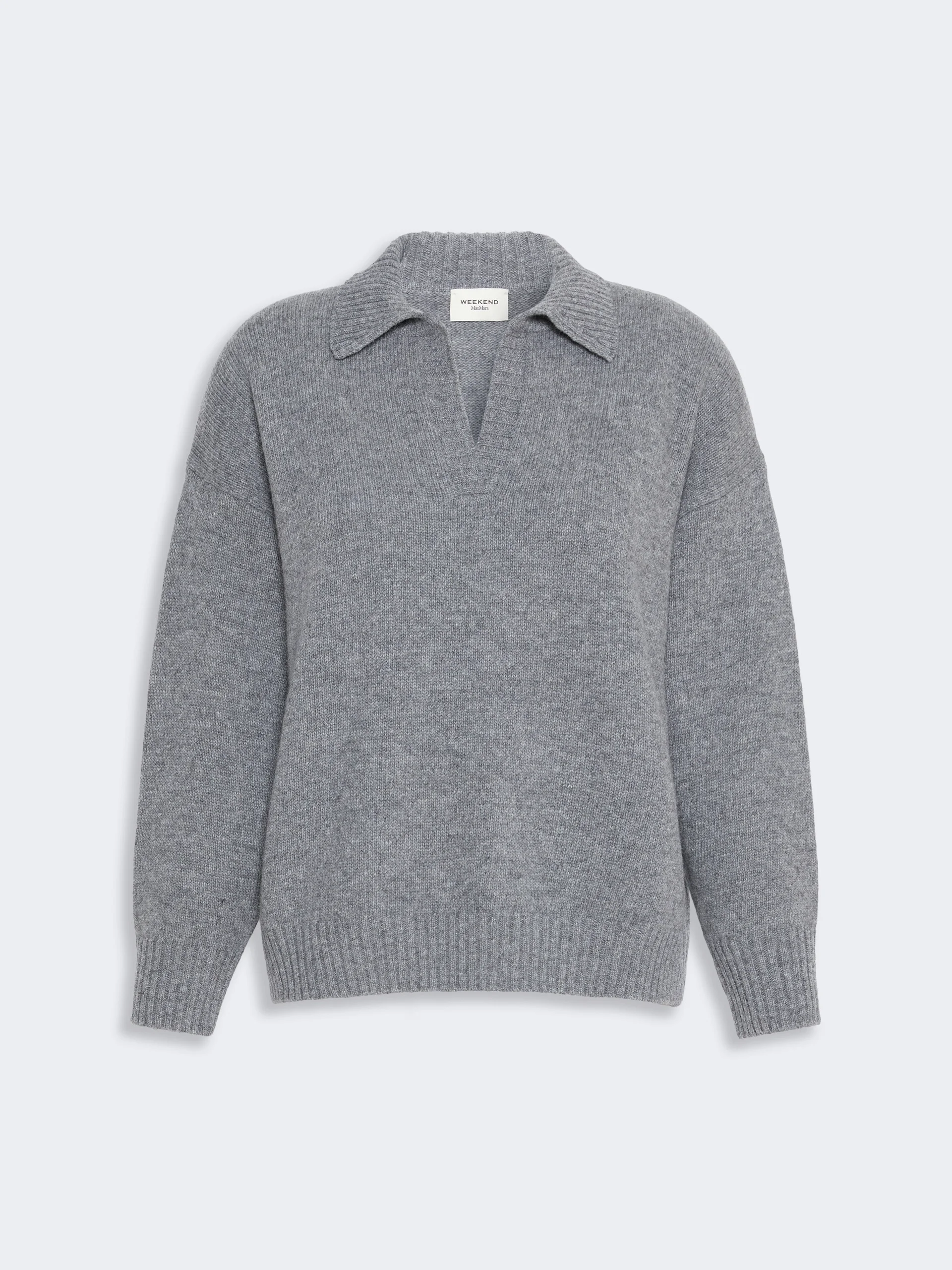 AGRE Wool yarn polo shirt - MEDIUM GREY - 1