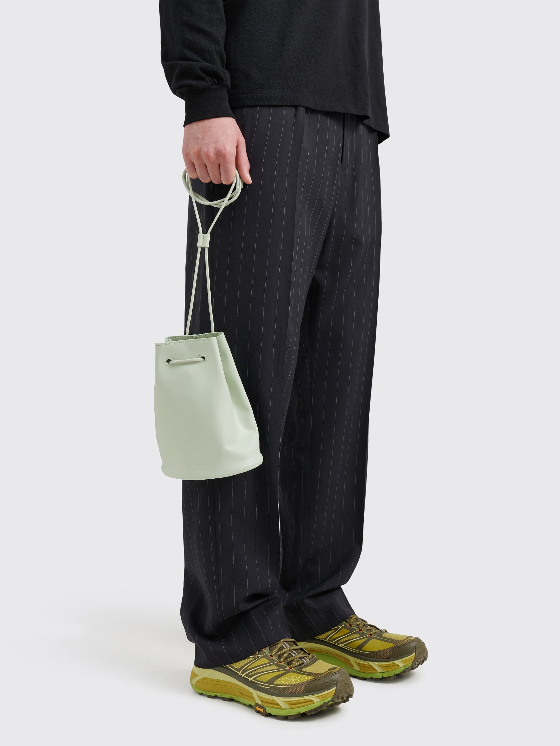 JIL SANDER CLIMB DRAWSTRING SHOULDER BAG CHINA BLUE - 3