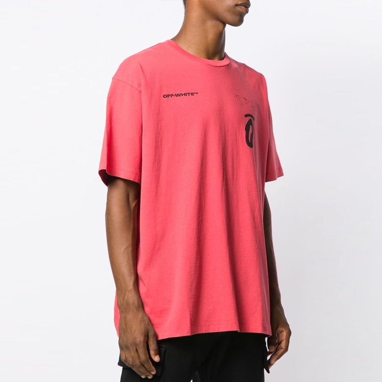 Off-White Splitted Arrows Large Short Sleeve Loose Fit Red OMAA038E191850102010 - 4