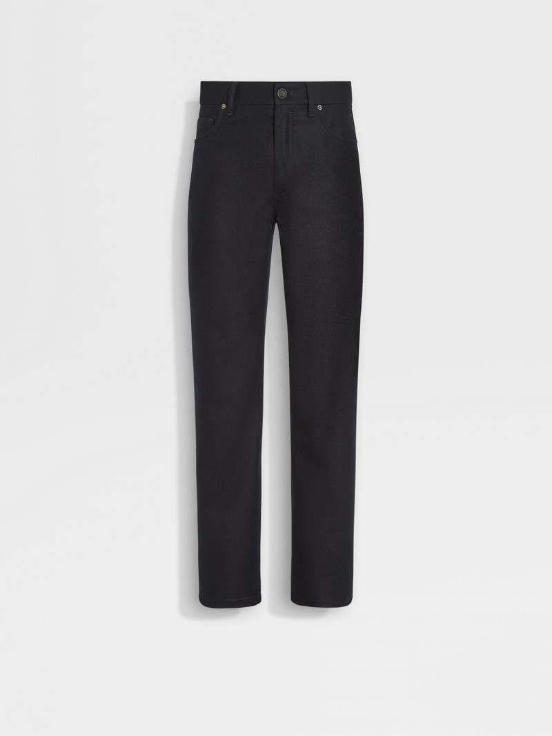 DARK GREY WOOL AND CASHMERE ROCCIA PANTS 1