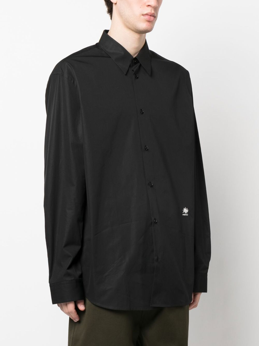 embroidered-logo long-sleeve shirt - 3