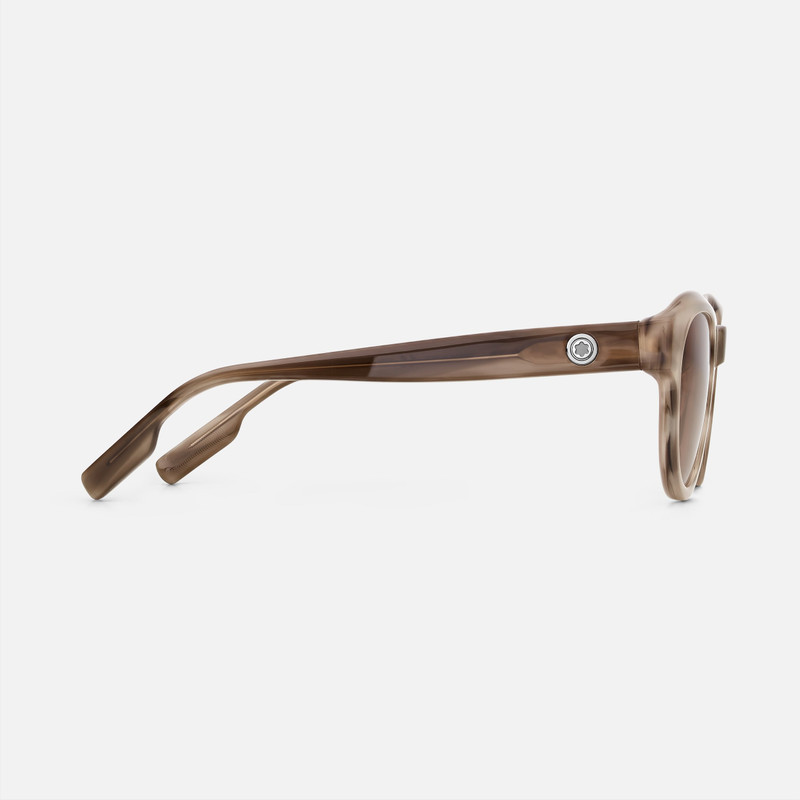 Montblanc Round Sunglasses with Havana-Colored Acetate Frame outlook