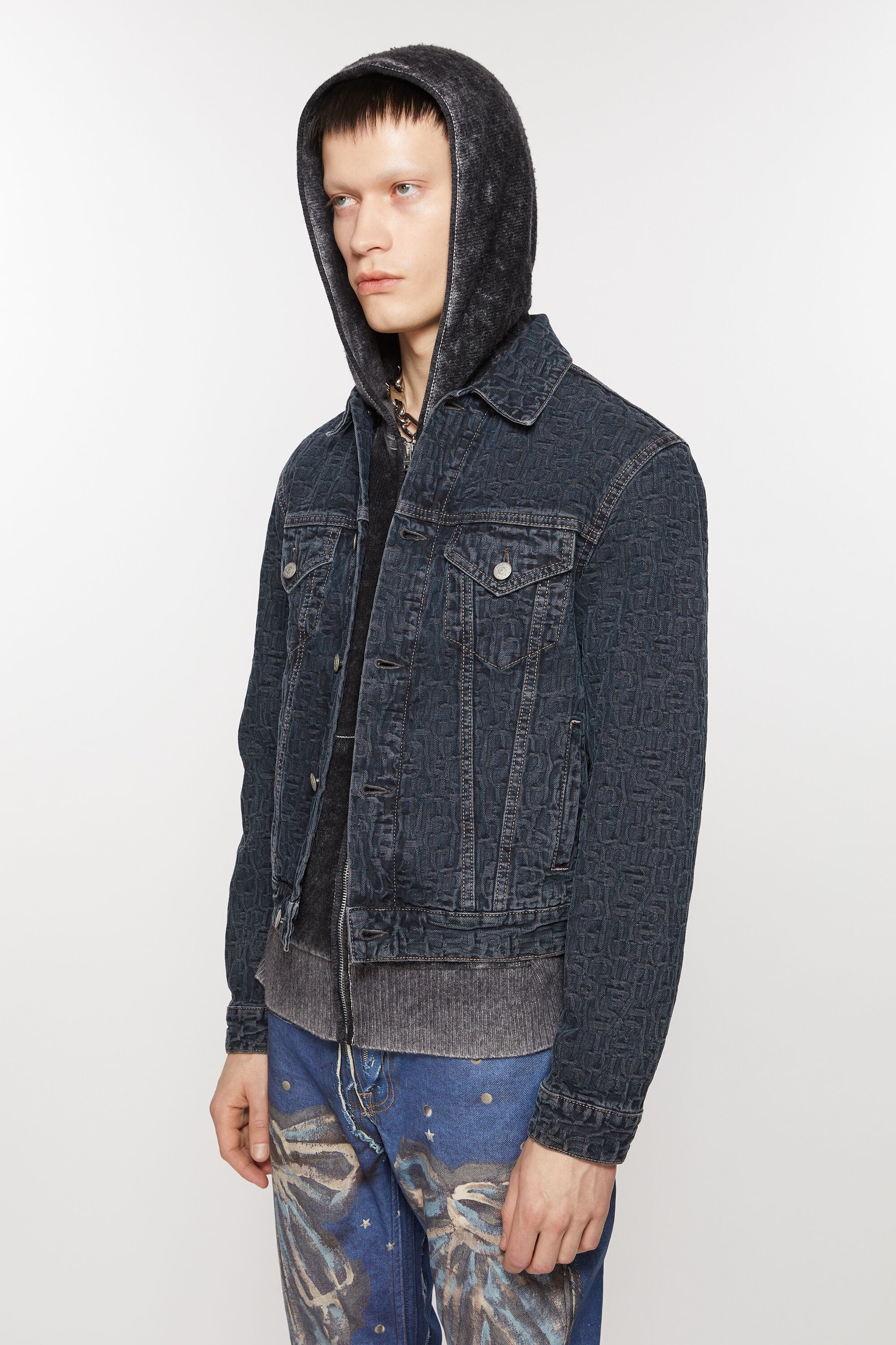 Denim jacket - Regular cropped fit - Blue/black - 3
