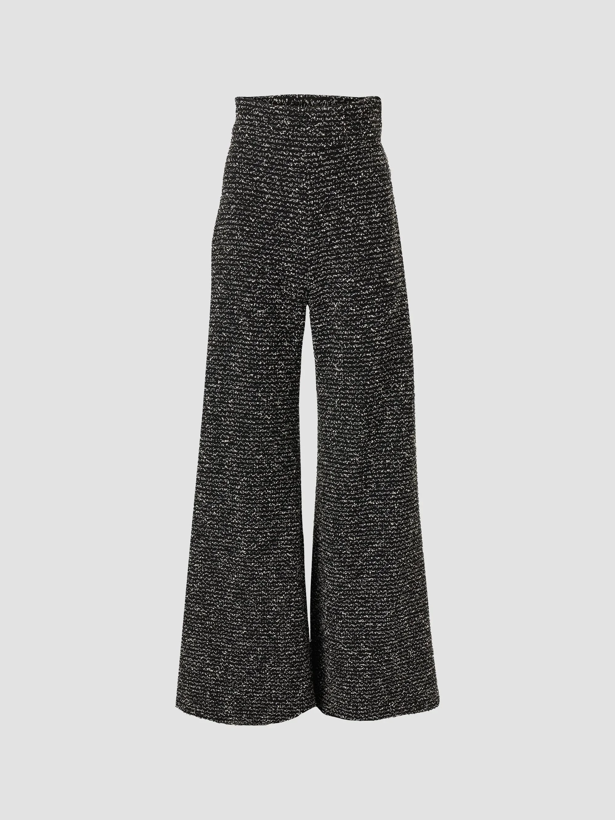Women's Diana Wide-Leg Pants - Black White - 1