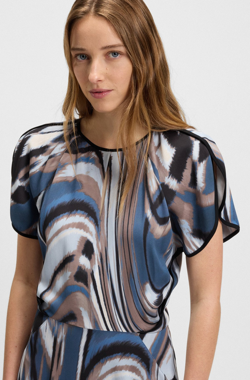 SATIN DRESS WITH SWIRL PRINT 5
