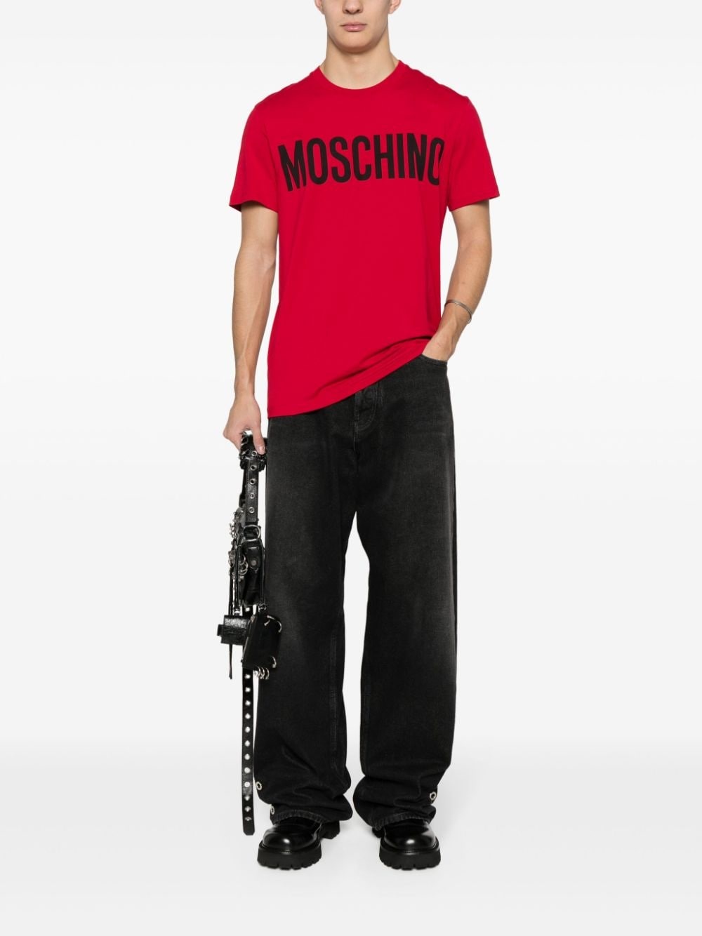 logo-print cotton T-shirt - 3