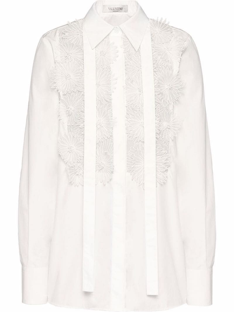appliqué-detail long-sleeve shirt - 1