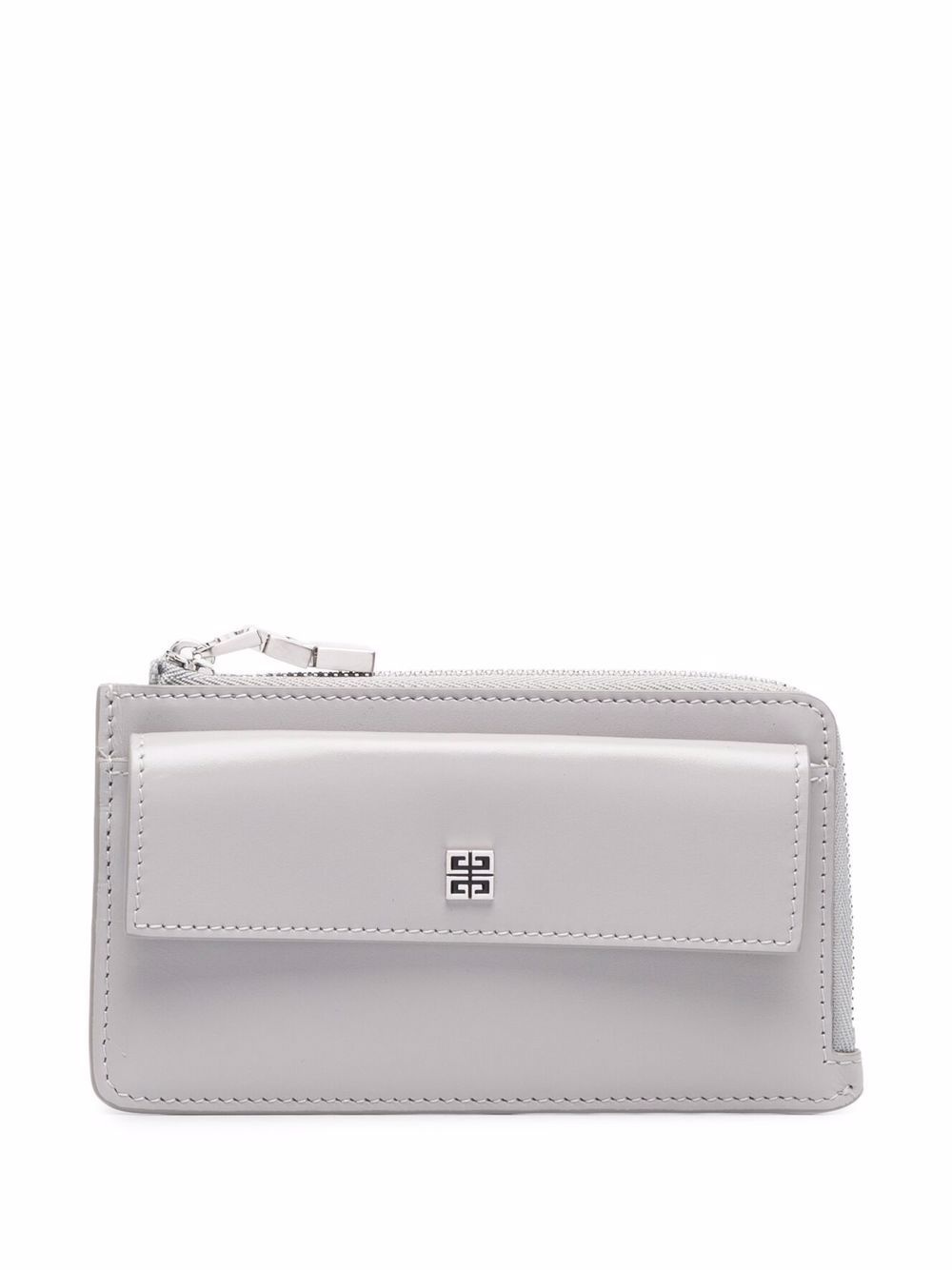 logo-plaque leather purse - 1