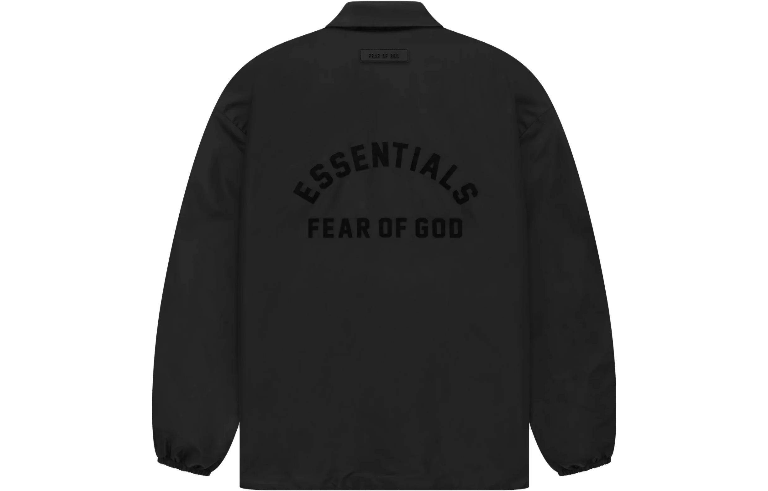 Fear of God Essentials The Black Collection Coaches Jacket 'Jet Black' 202SP232010F - 3
