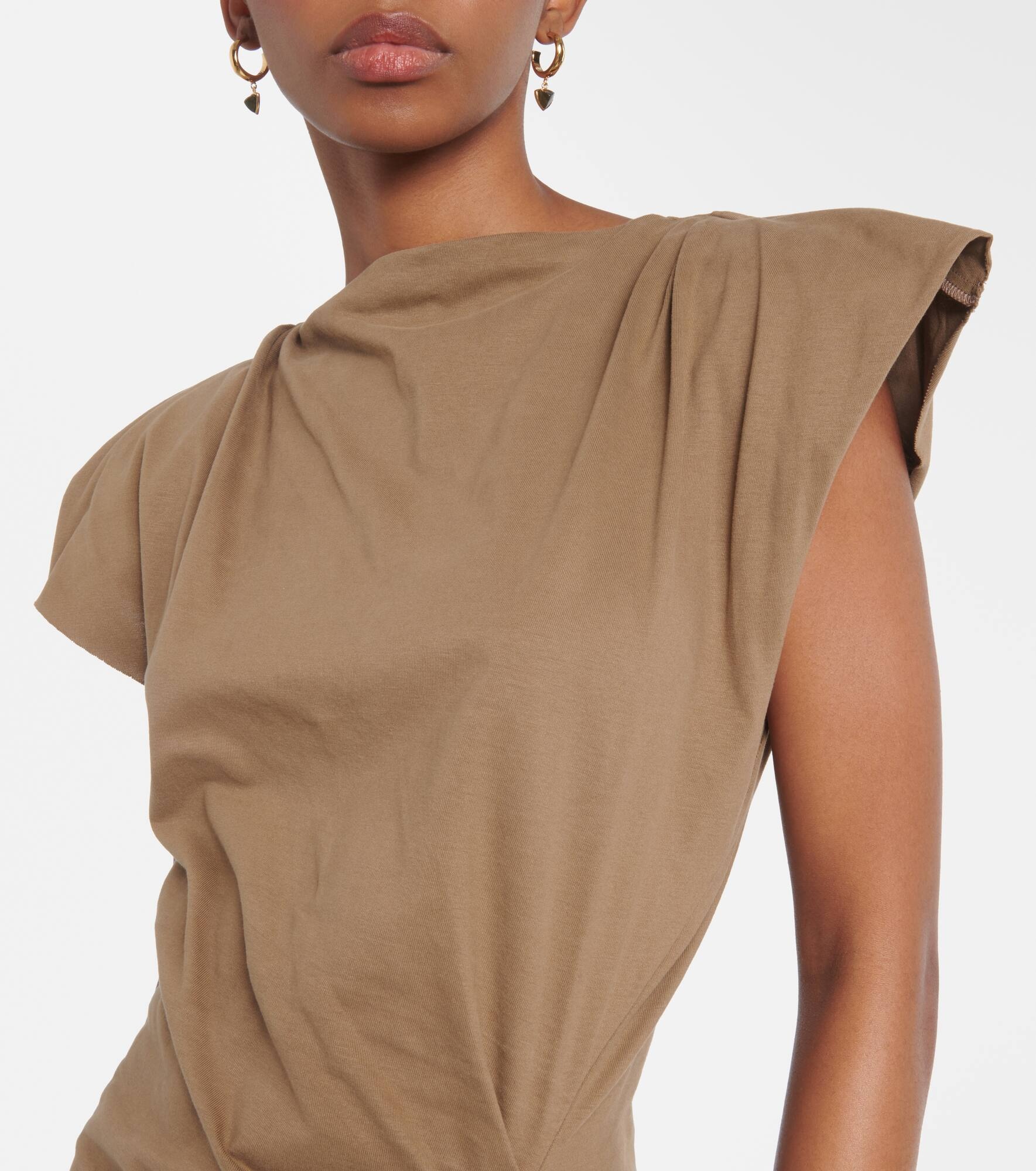 Nadela gathered cotton jersey maxi dress - 4