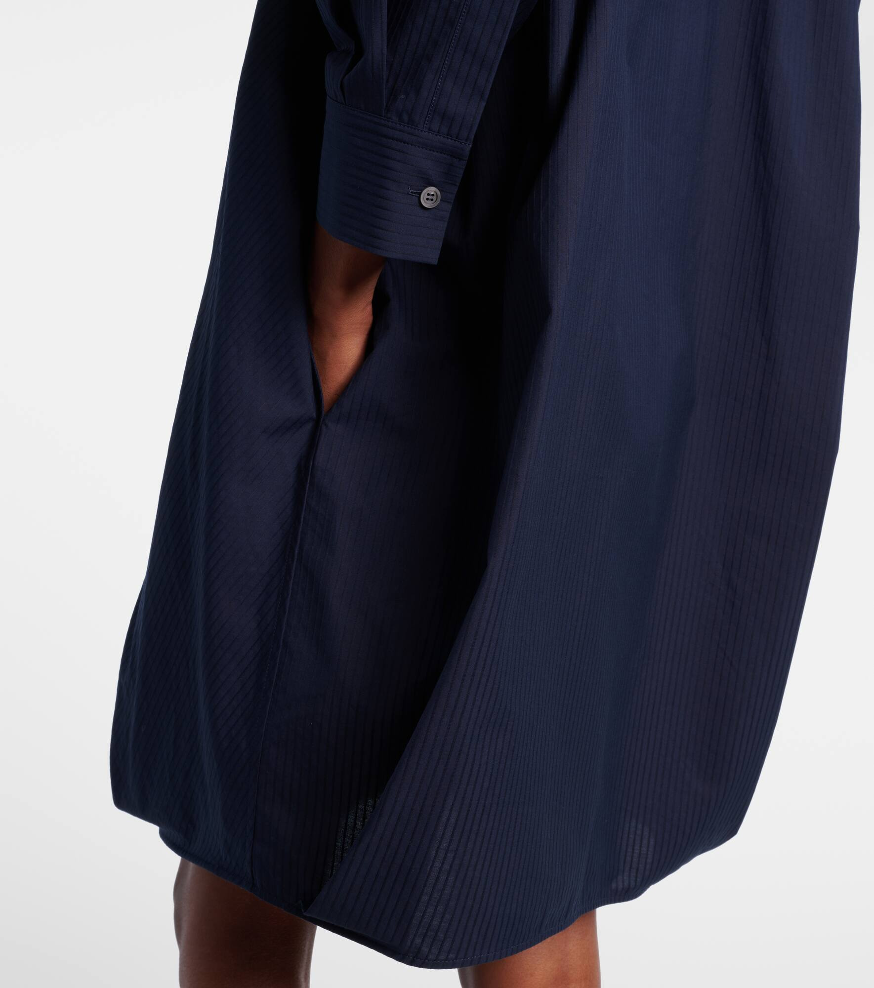Draped cotton poplin minidress - 5