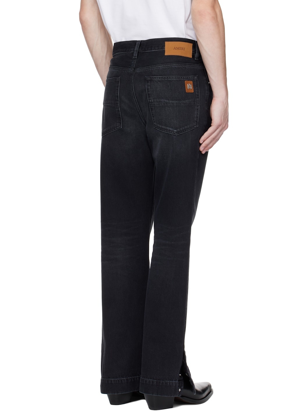 Black Straight Flare Jeans - 3