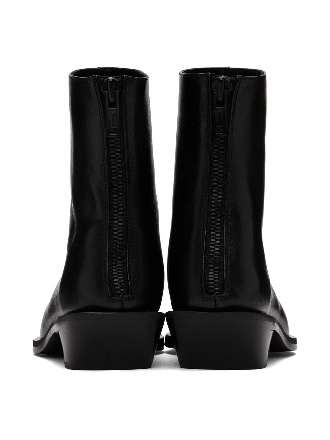 Black Rumi Cowboy Ankle Boots - 2