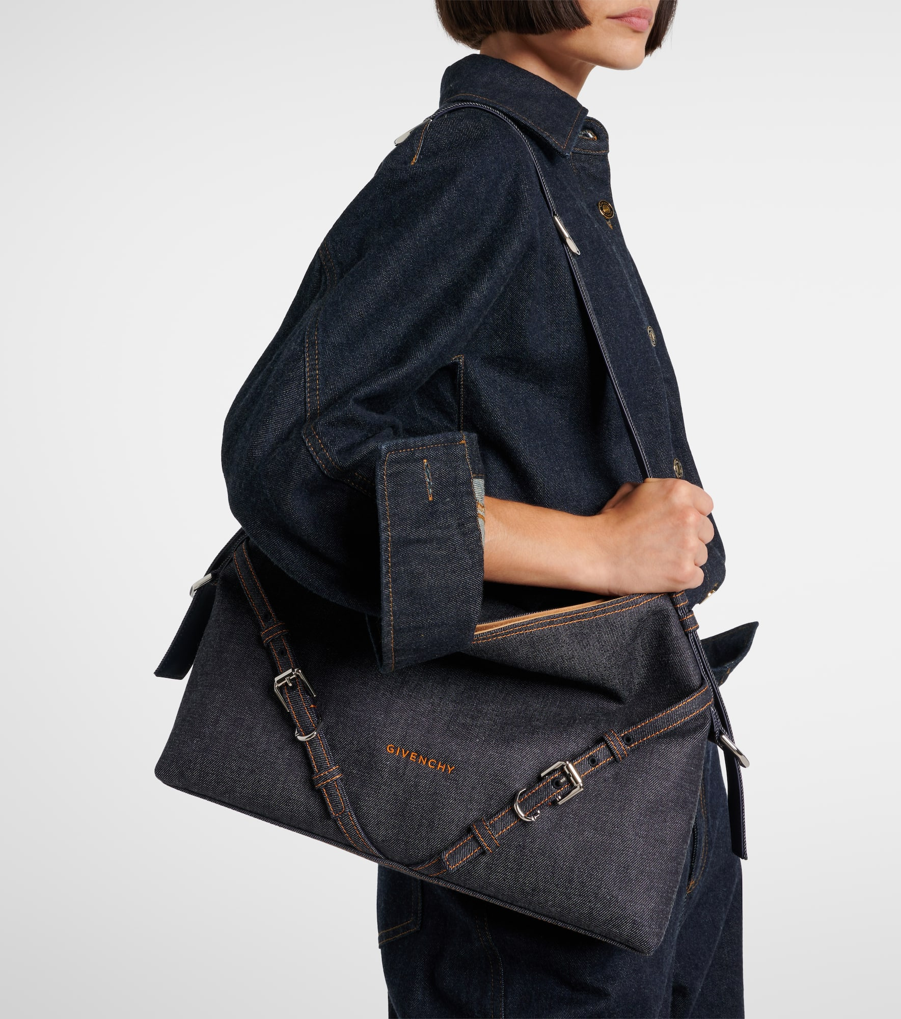 Voyou Medium denim shoulder bag - 2