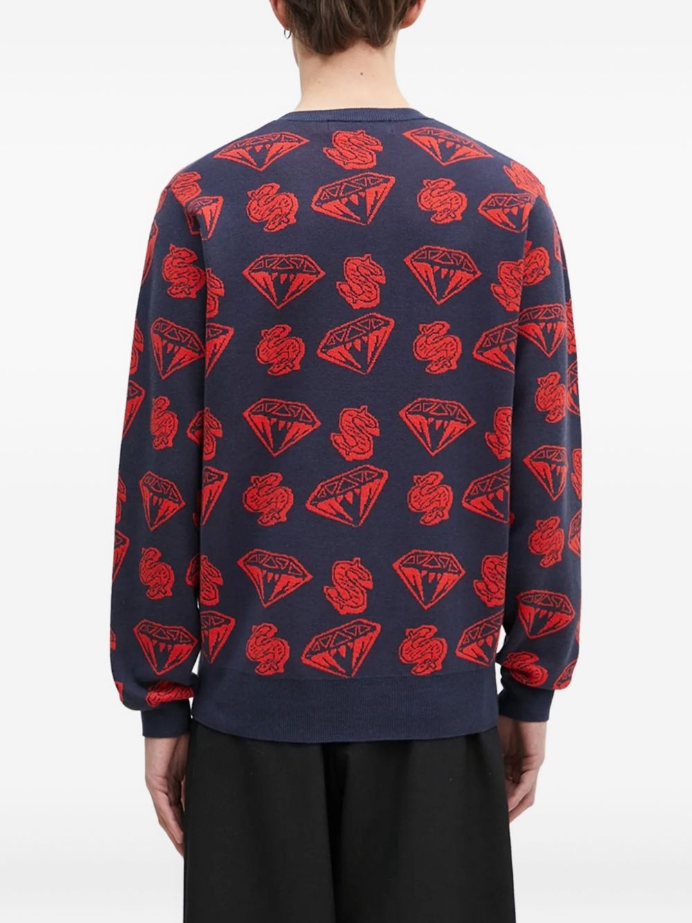 diamond dollar-intarsia sweater - 3