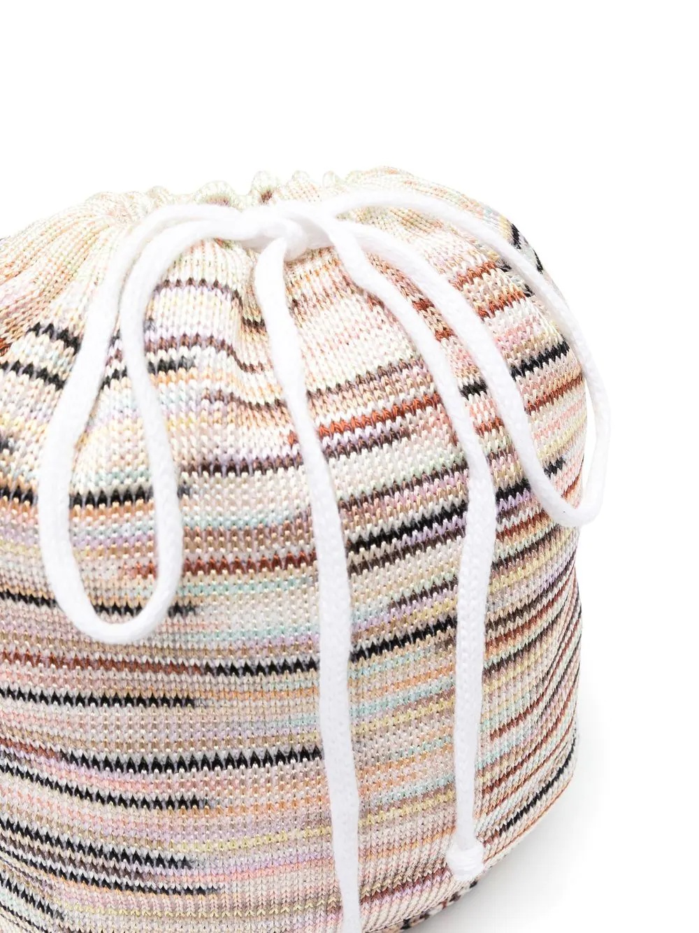 knitted drawstring bucket bag - 4