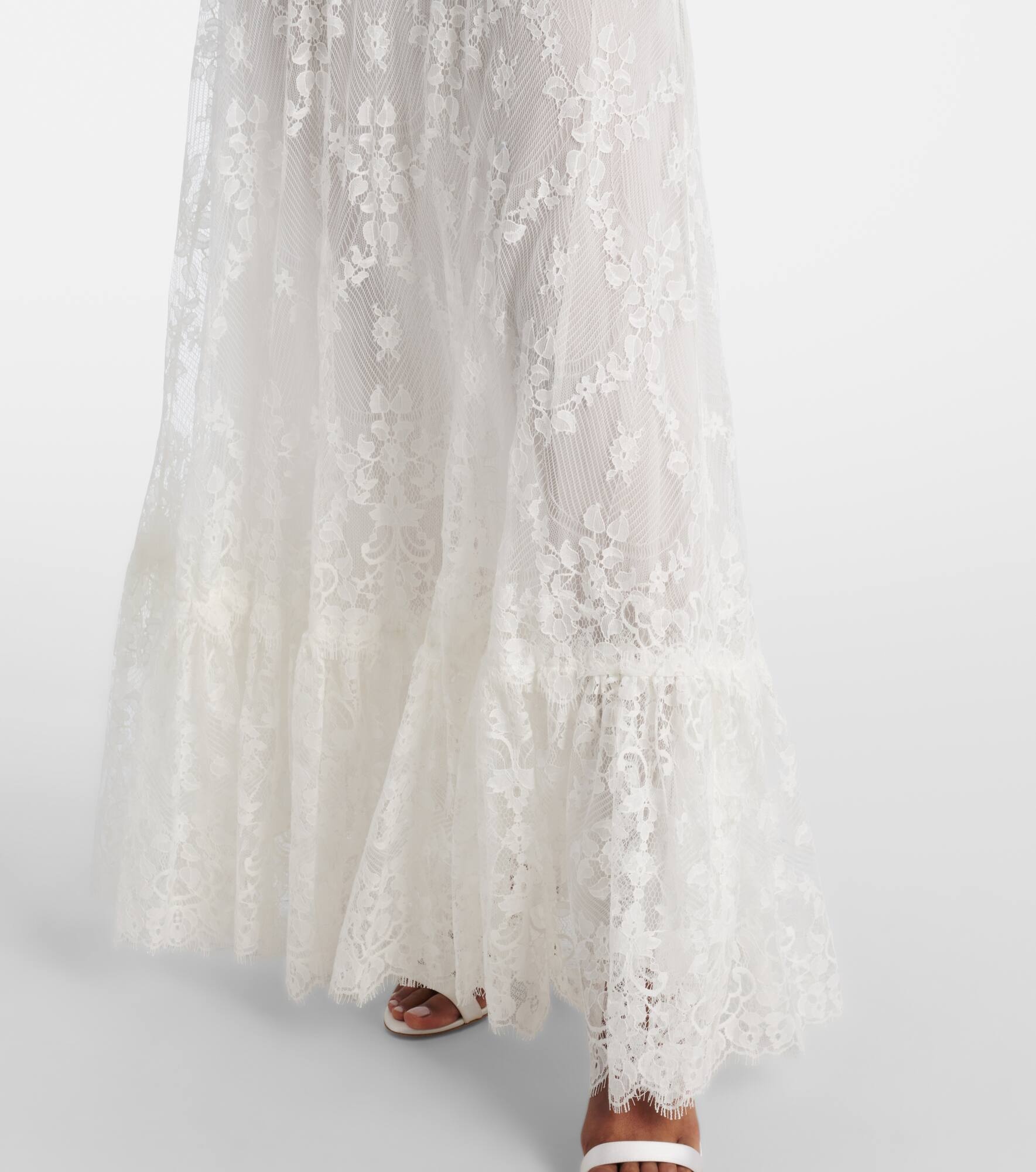 Bridal embroidered cotton-blend lace gown - 5