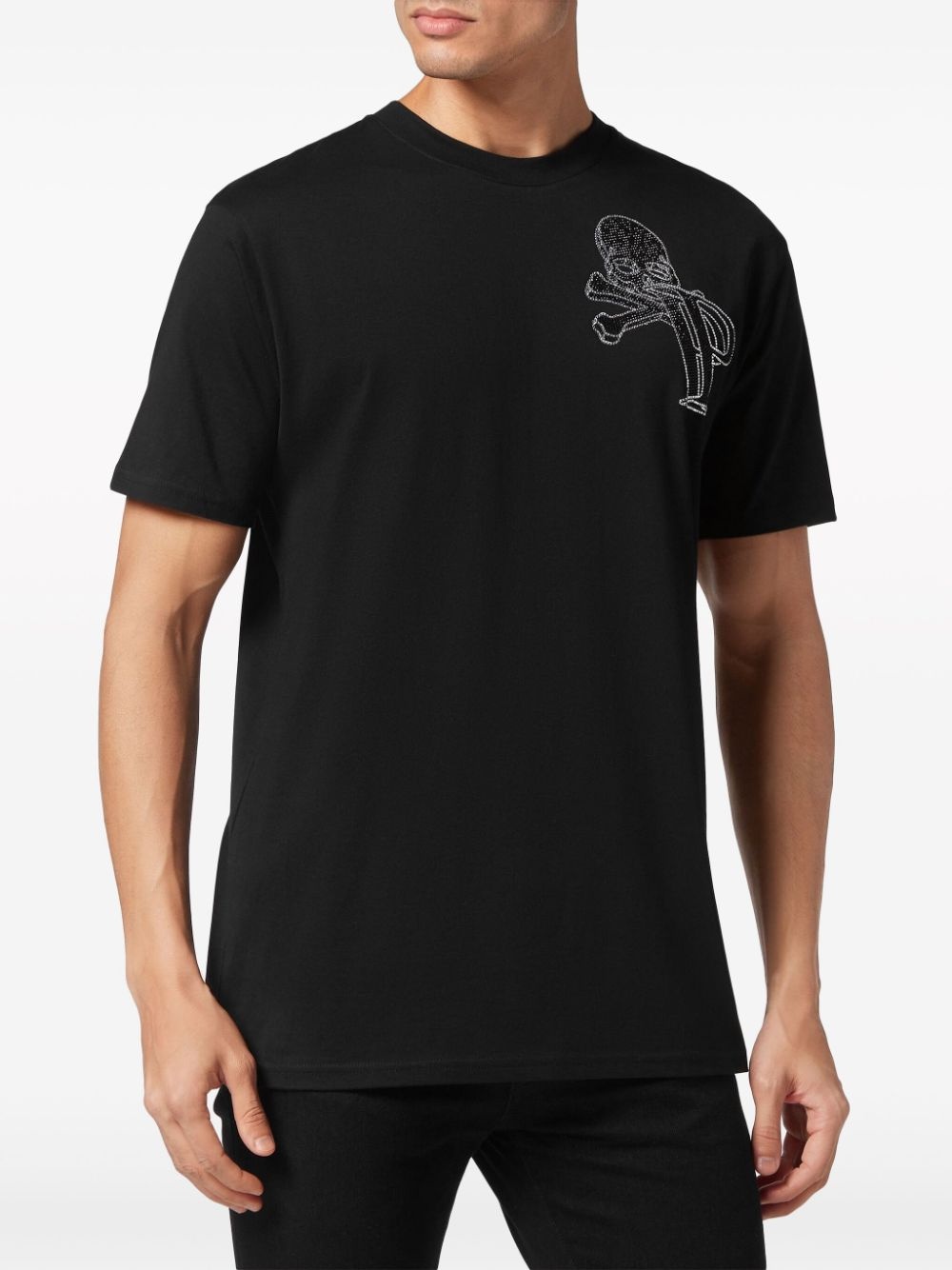 rhinestone-embellished cotton T-shirt - 3