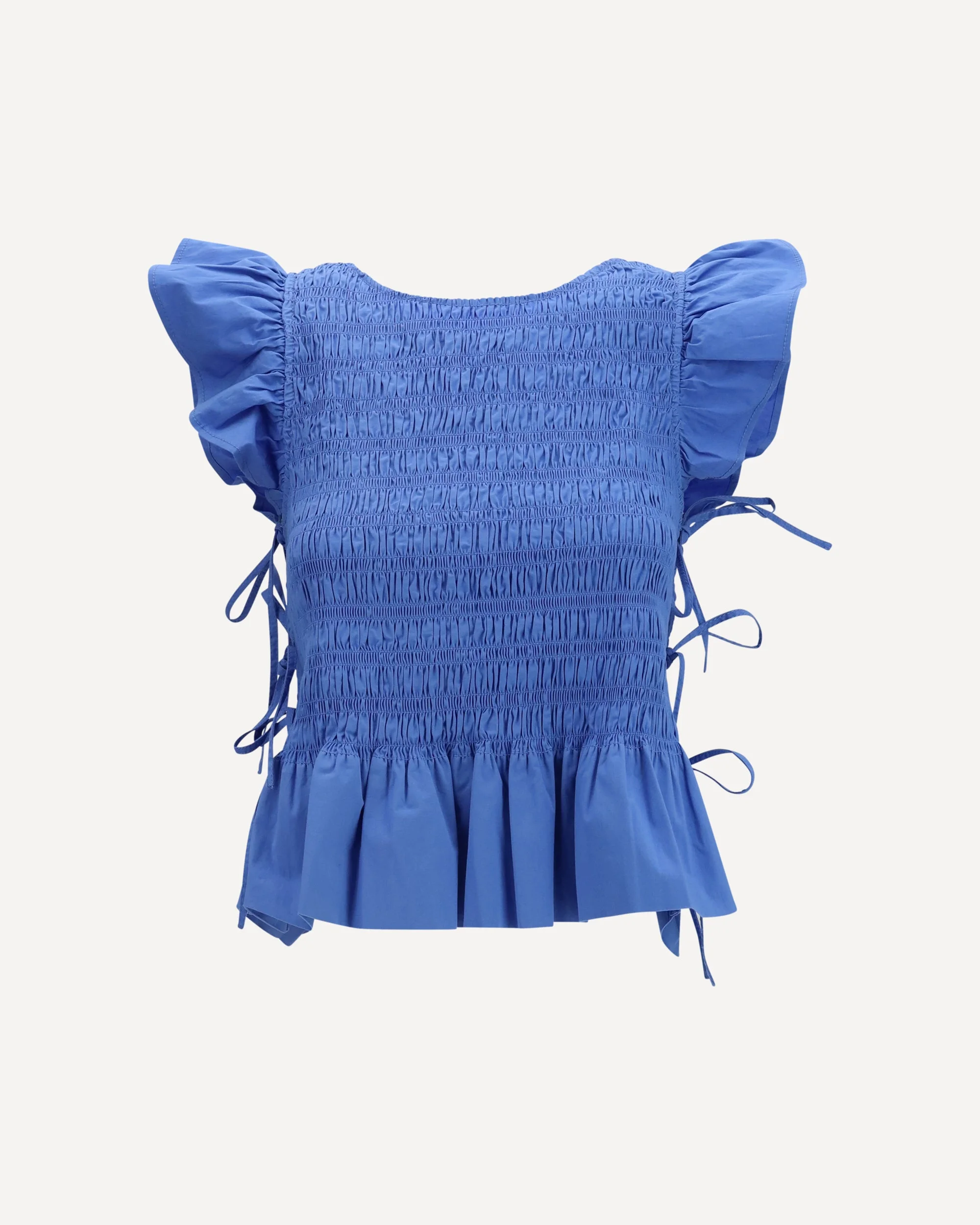 Ruched cotton Top with side bows - 1