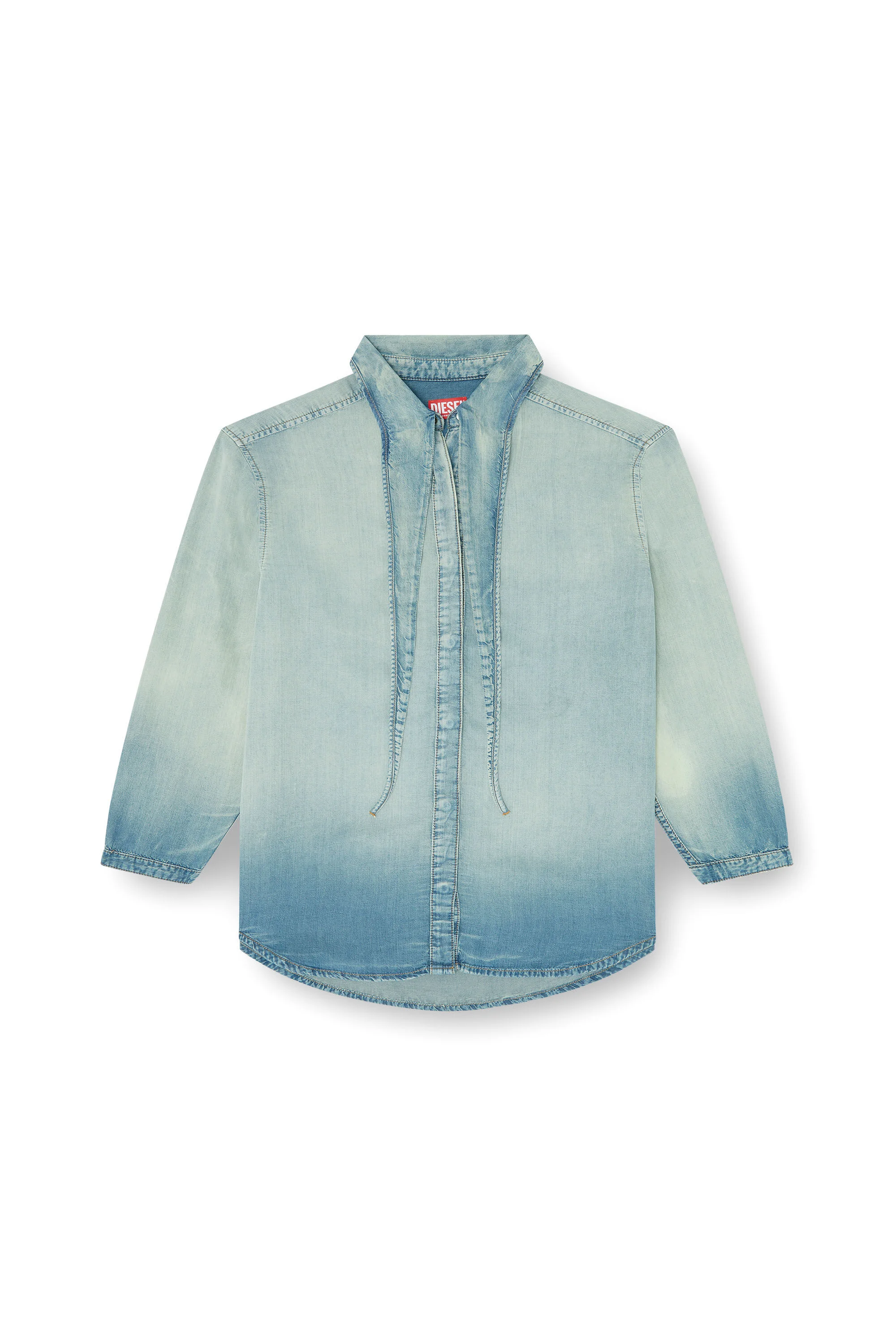 SHIRT IN MARBLED FLUID DENIM - 1