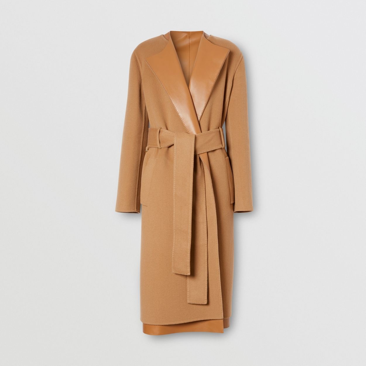 Double-faced Cashmere and Lambskin Wrap Coat - 1