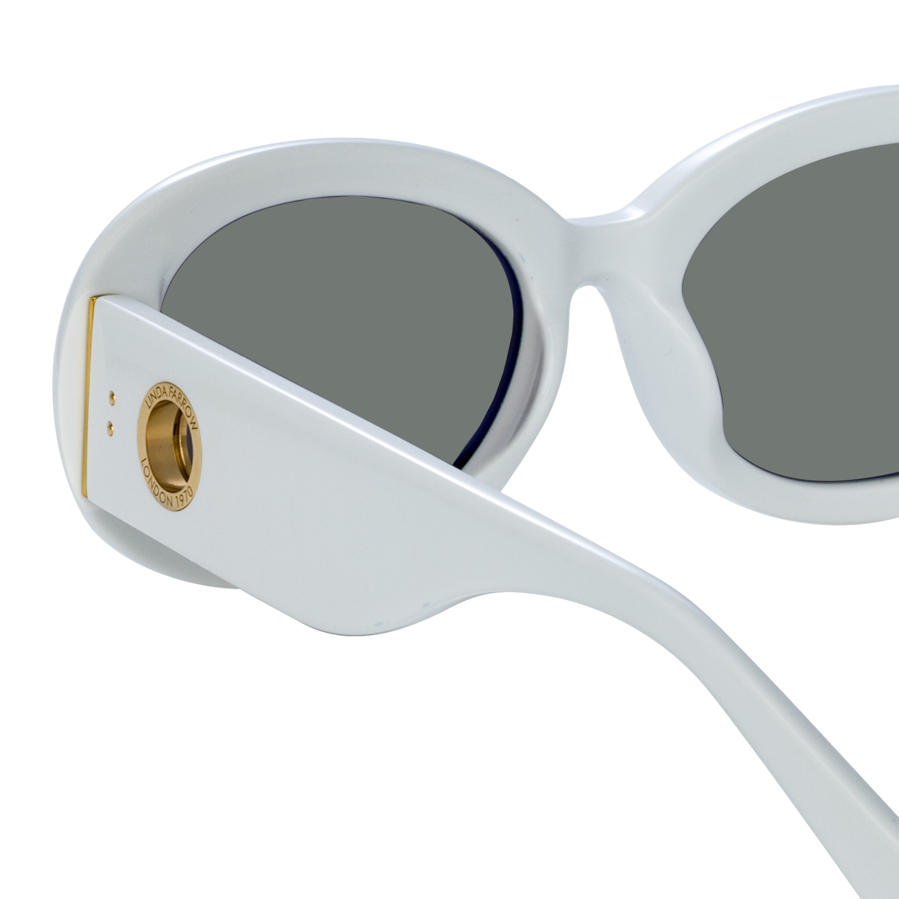 LINA OVAL SUNGLASSES IN WHITE - 5