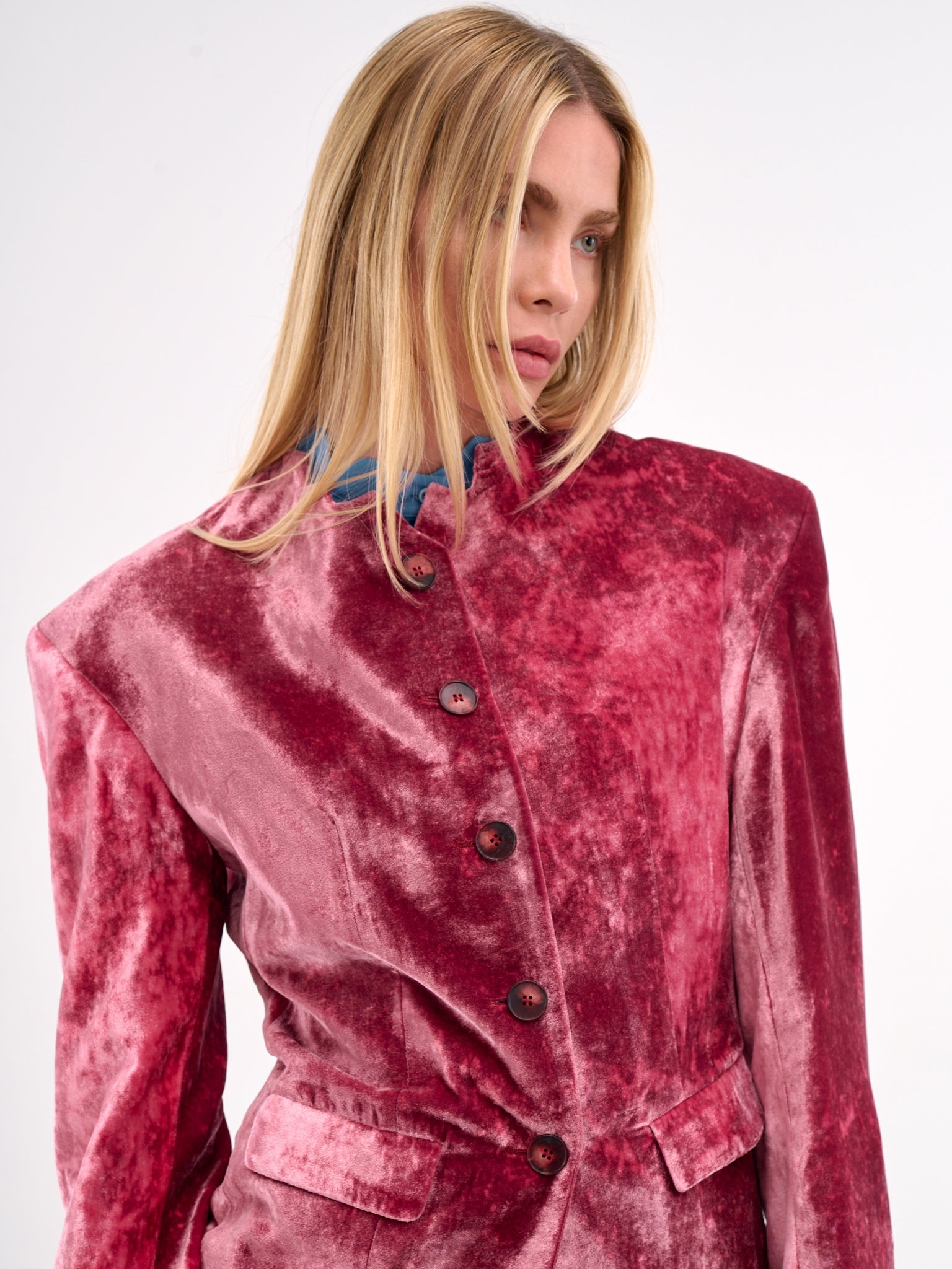 Velvet Tailored Blazer - 4