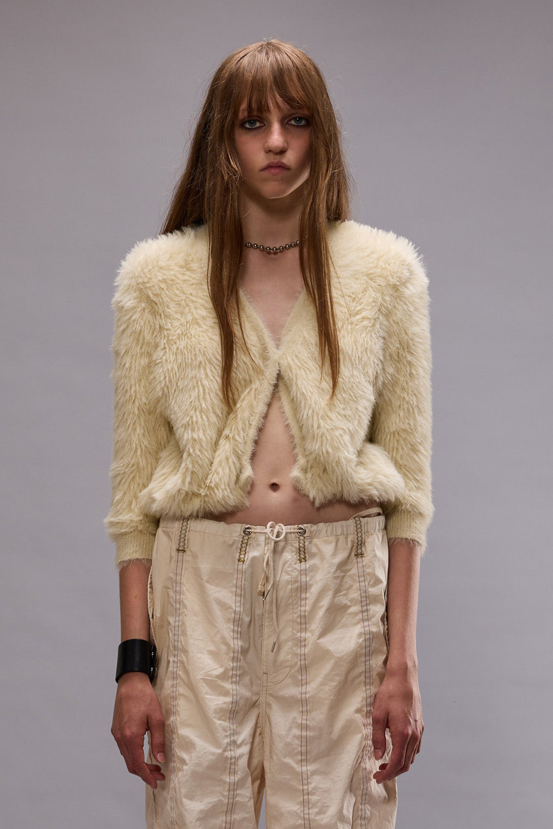 R13 BALLOON CARDIGAN - CREAM outlook