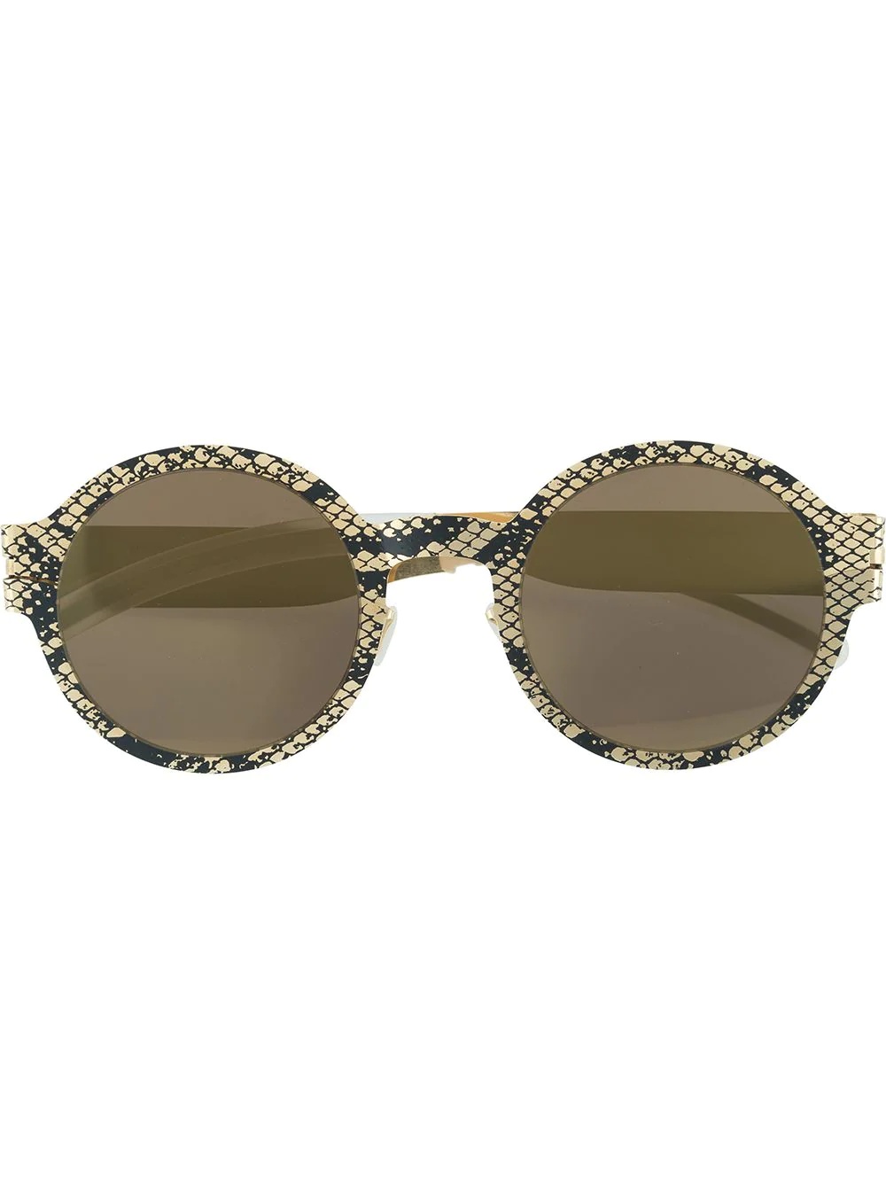 snake-print round sunglasses - 1